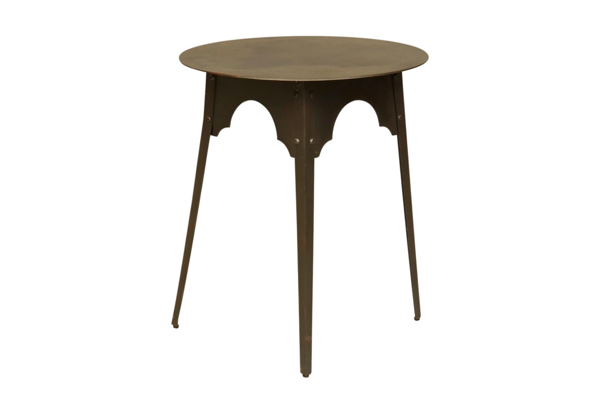 Contemporary steel table.