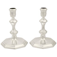 Contemporary Sterling Silver Candlesticks