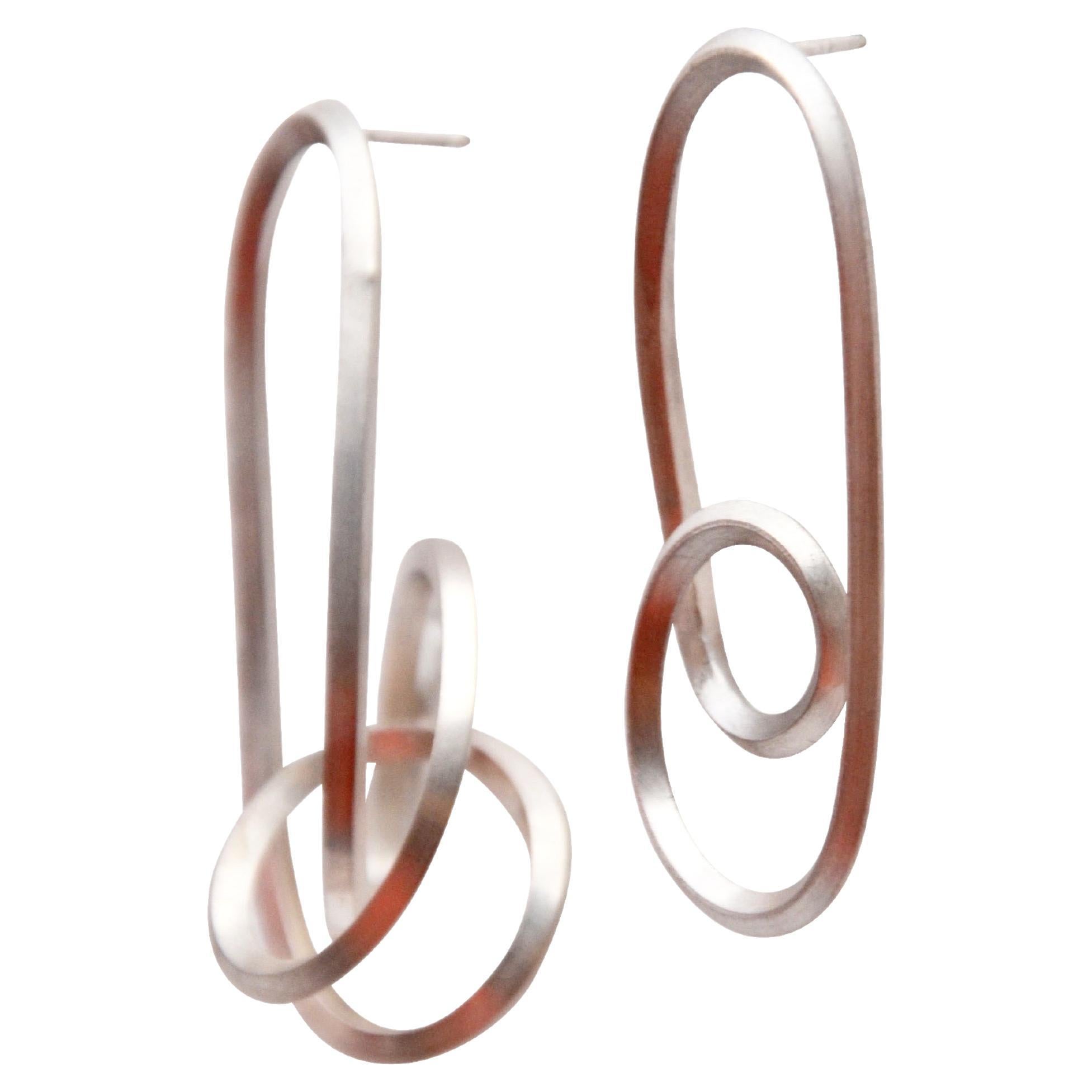 Contemporary Sterling Silver Earrings For Sale