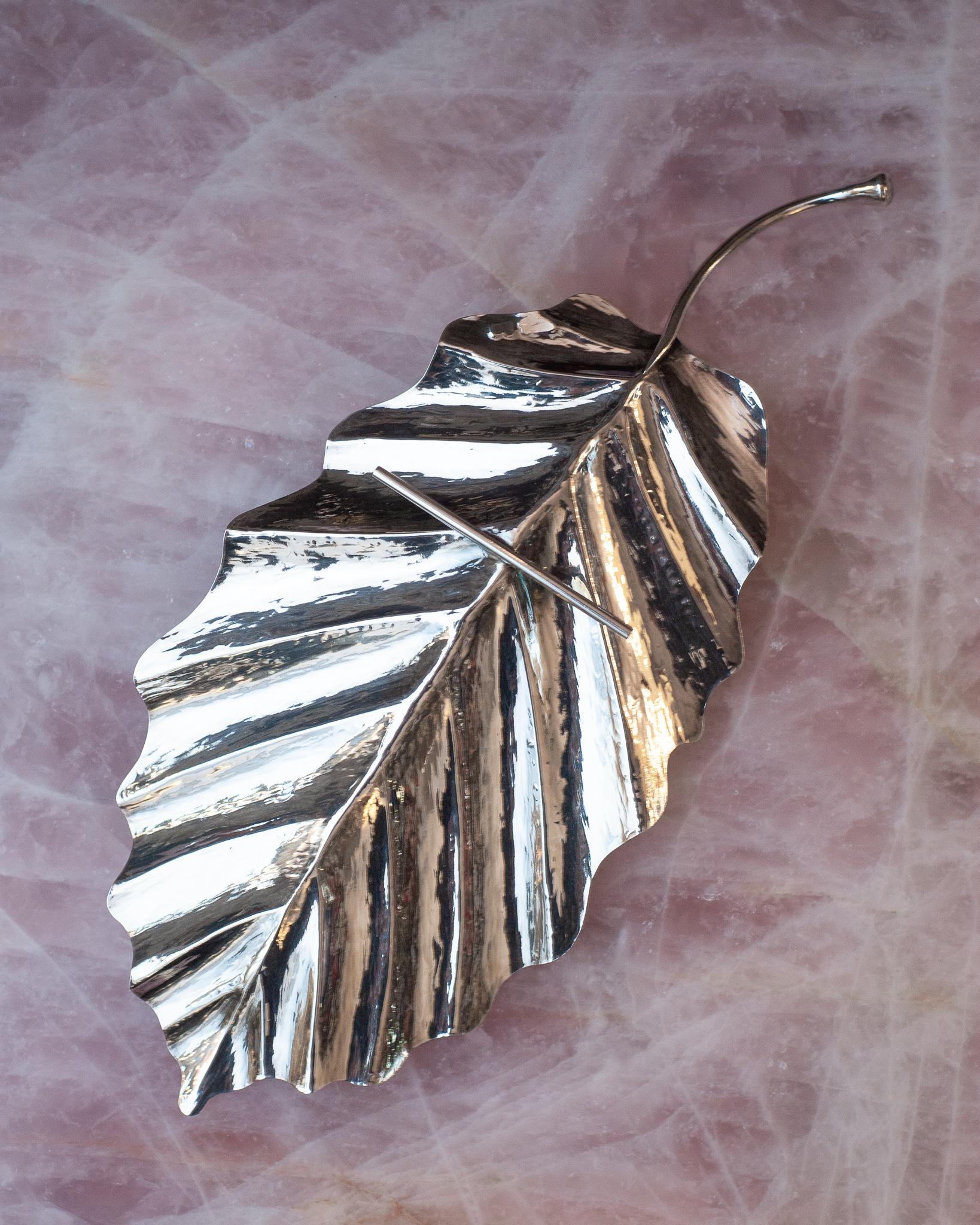 silver leaf tray