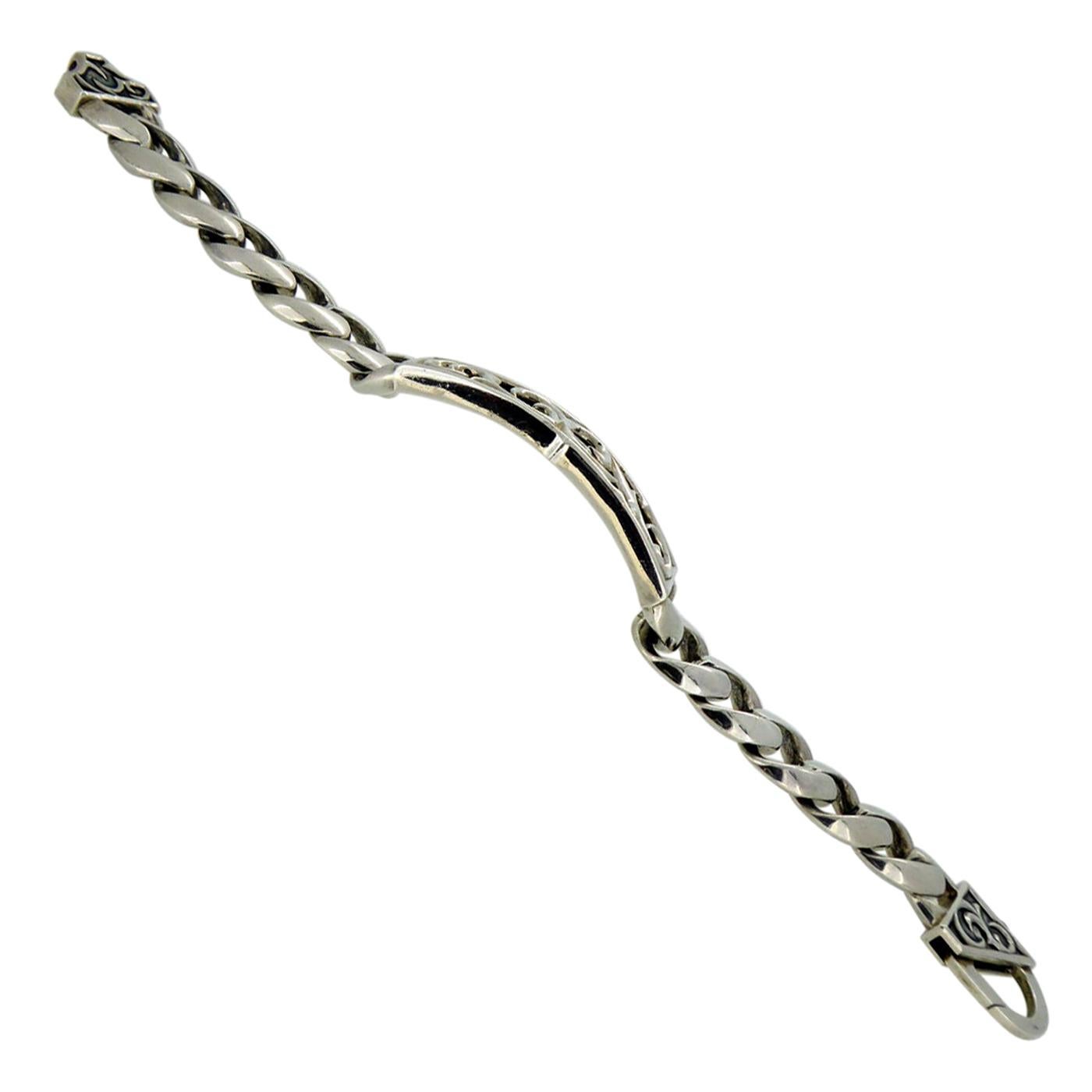 Stephen ster Sterling Silver and Bone Bead Men's Bracelet at 1stDibs