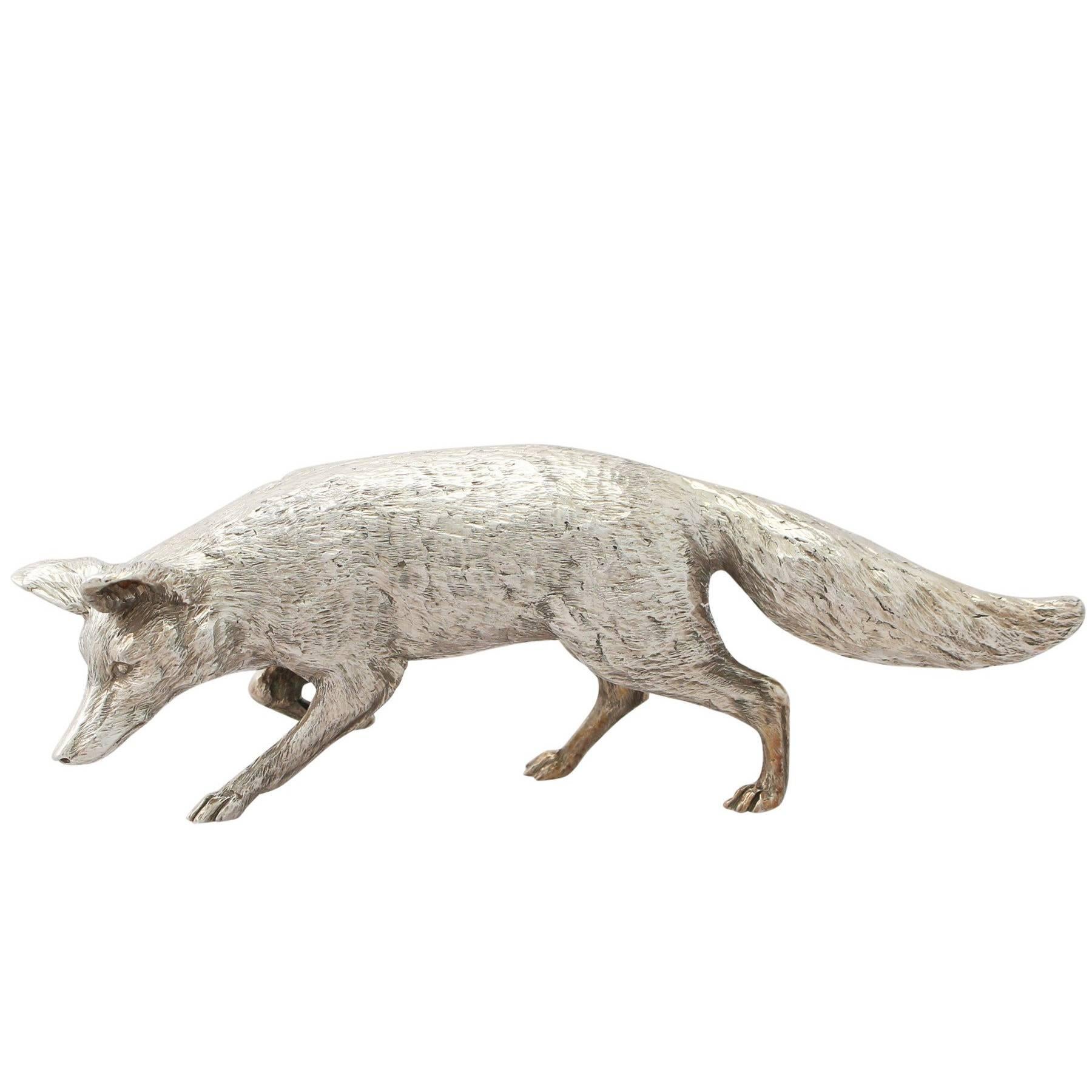 Contemporary Sterling Silver Model of a Fox