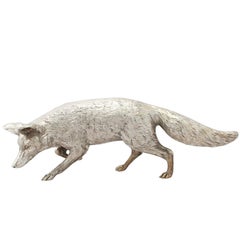 Modèle contemporain d'un renard en argent sterling