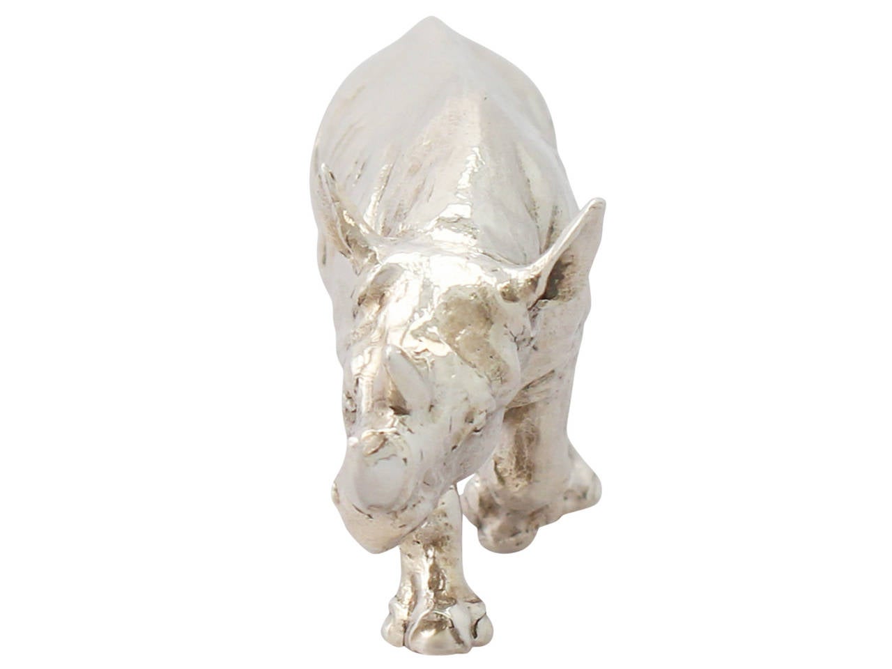 English Contemporary Sterling Silver Model of a Rhinoceros, 2011