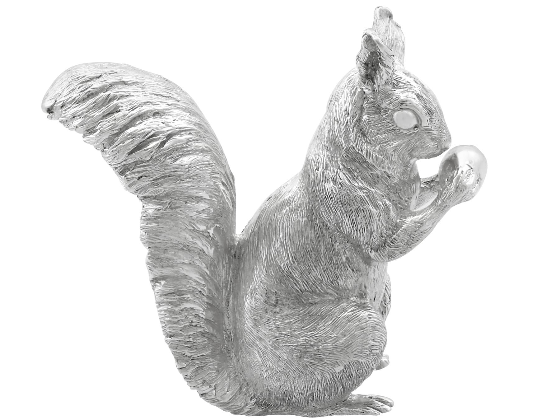 English Contemporary Sterling Silver Model of a Squirrel For Sale
