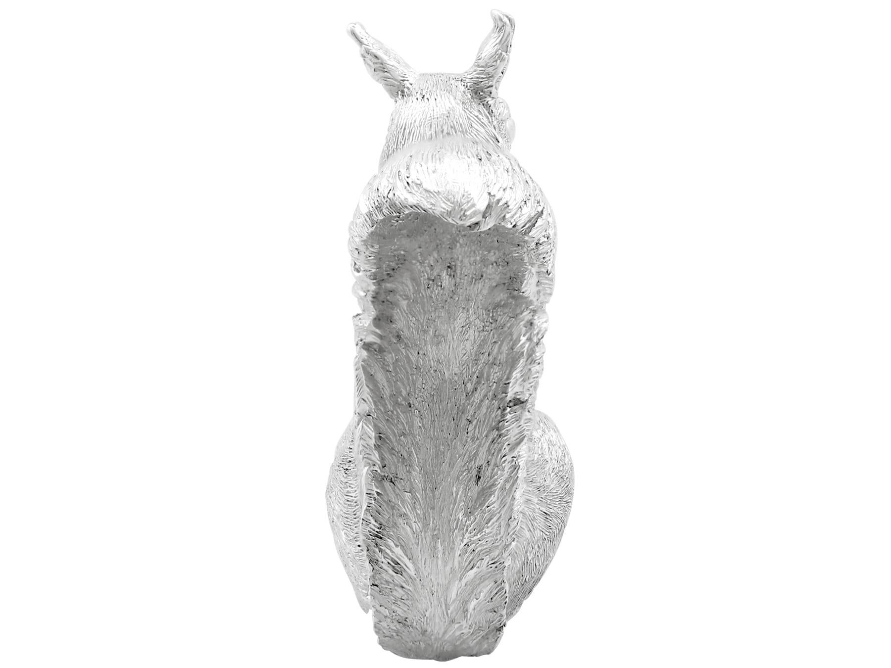 English Contemporary Sterling Silver Model of a Squirrel For Sale