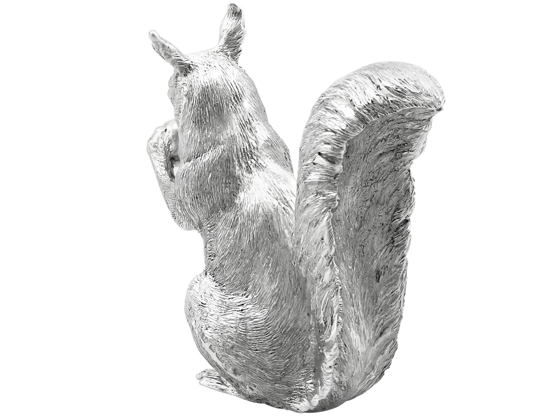 Contemporary Sterling Silver Model of a Squirrel For Sale 1