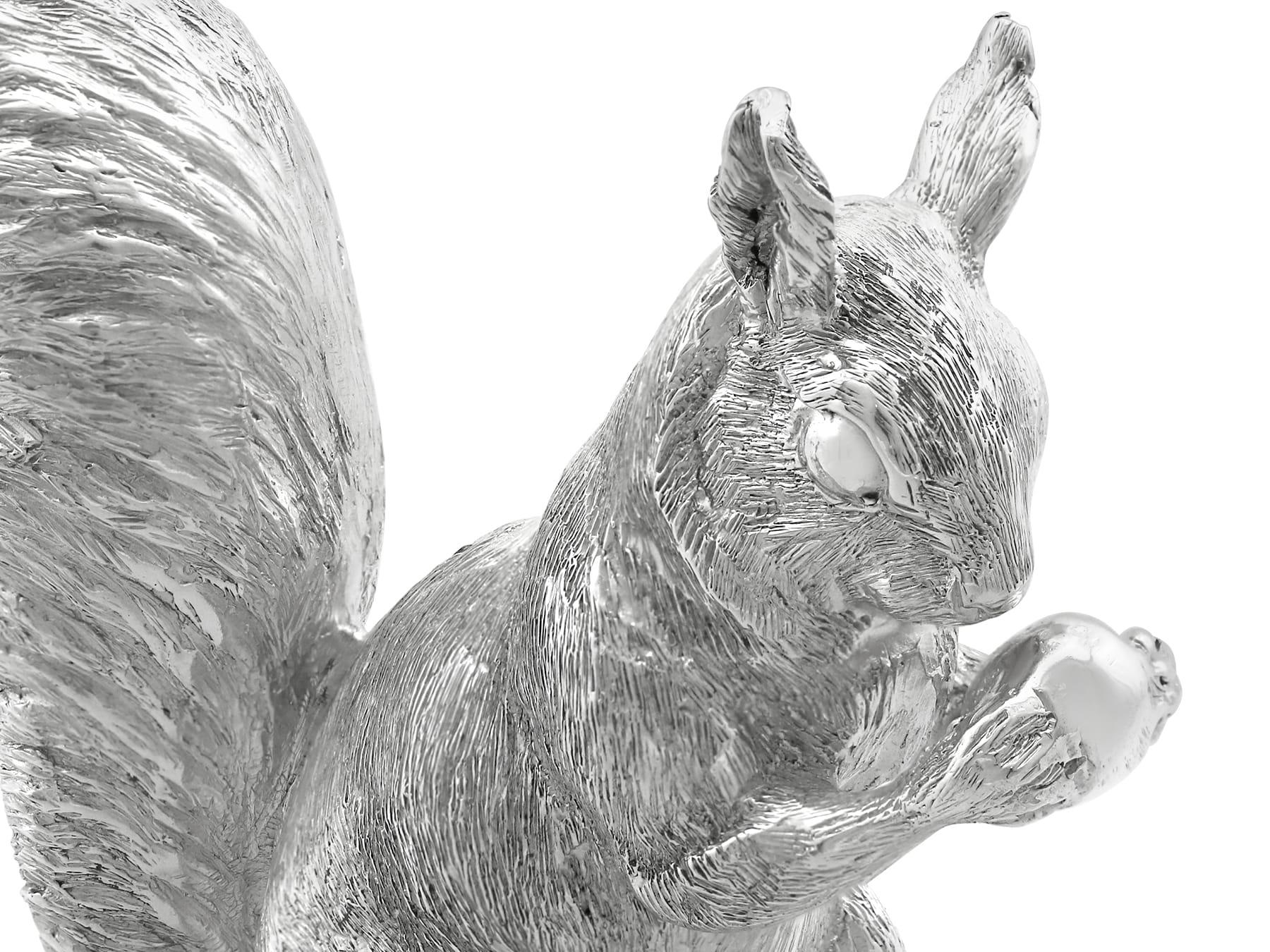 Contemporary Sterling Silver Model of a Squirrel For Sale 1