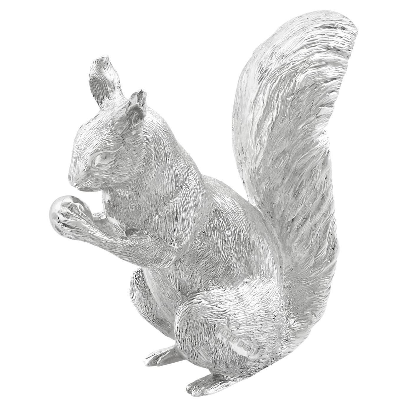 Contemporary Sterling Silver Model of a Squirrel For Sale