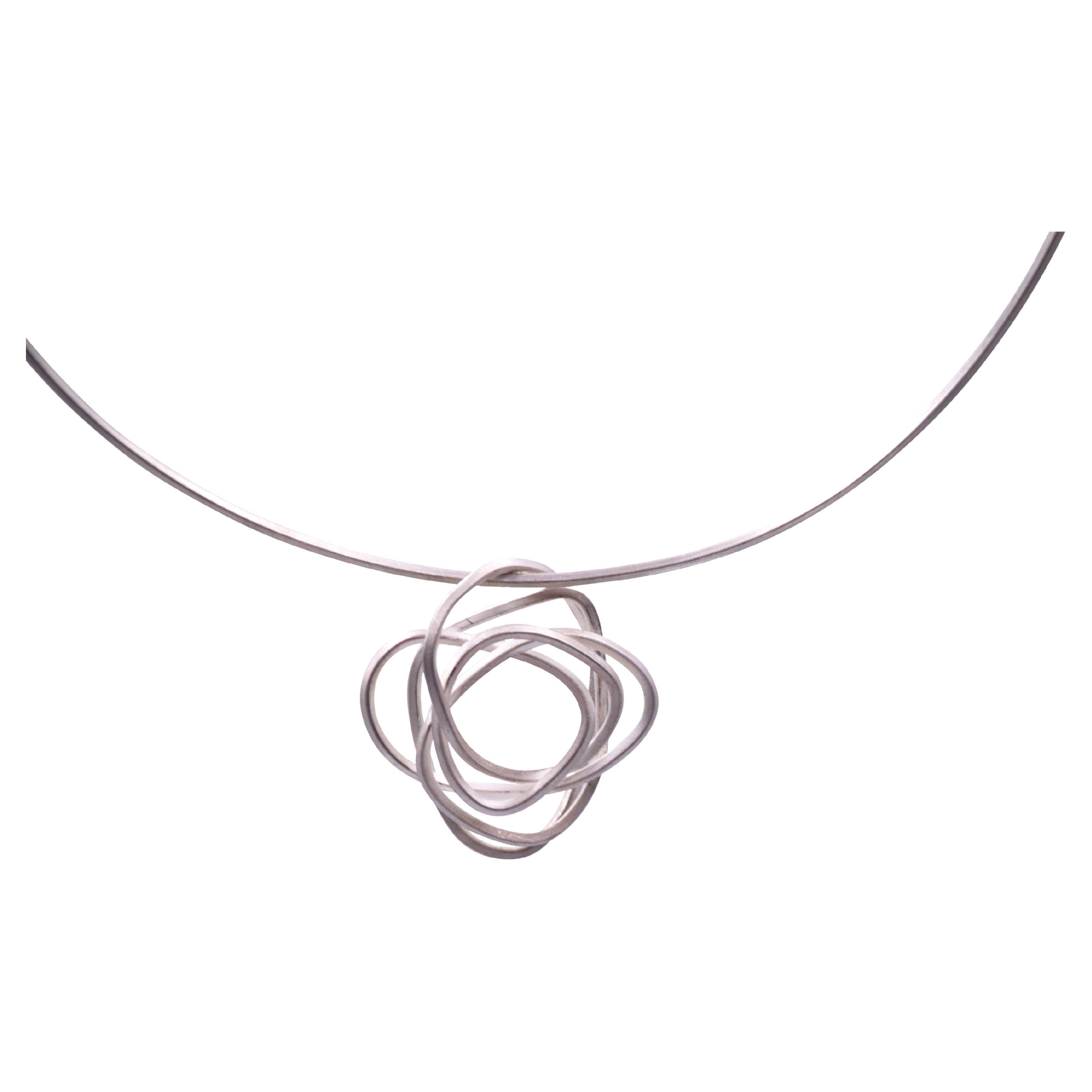 Contemporary Sterling Silver Necklace