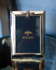 Cadre photo contemporain en argent sterling avec détails en forme d'abeille