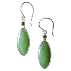 Contemporary Sterling Silver Tourmaline & Vesuvianite  Earrings 