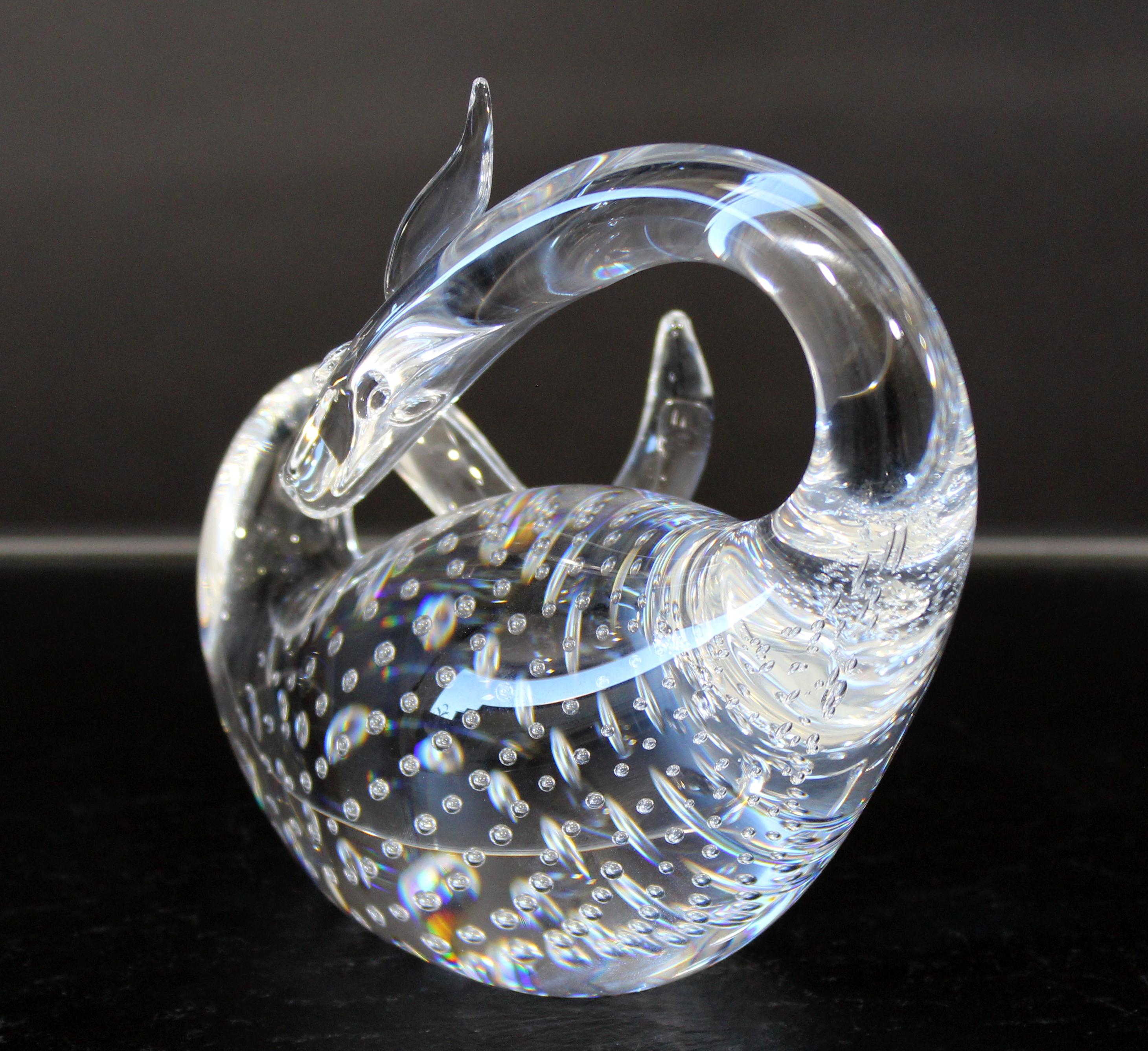 Contemporary Steuben Signed Dragon Statuette Glass Table Sculpture 3