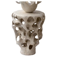 Contemporary Stoneware and Porcelain Pedestal Table by Agnès Debizet