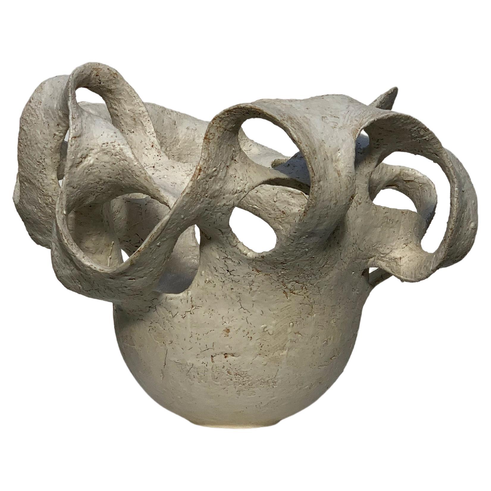 Contemporary Stoneware and Porcelain Large Bowl by Agnès Debizet