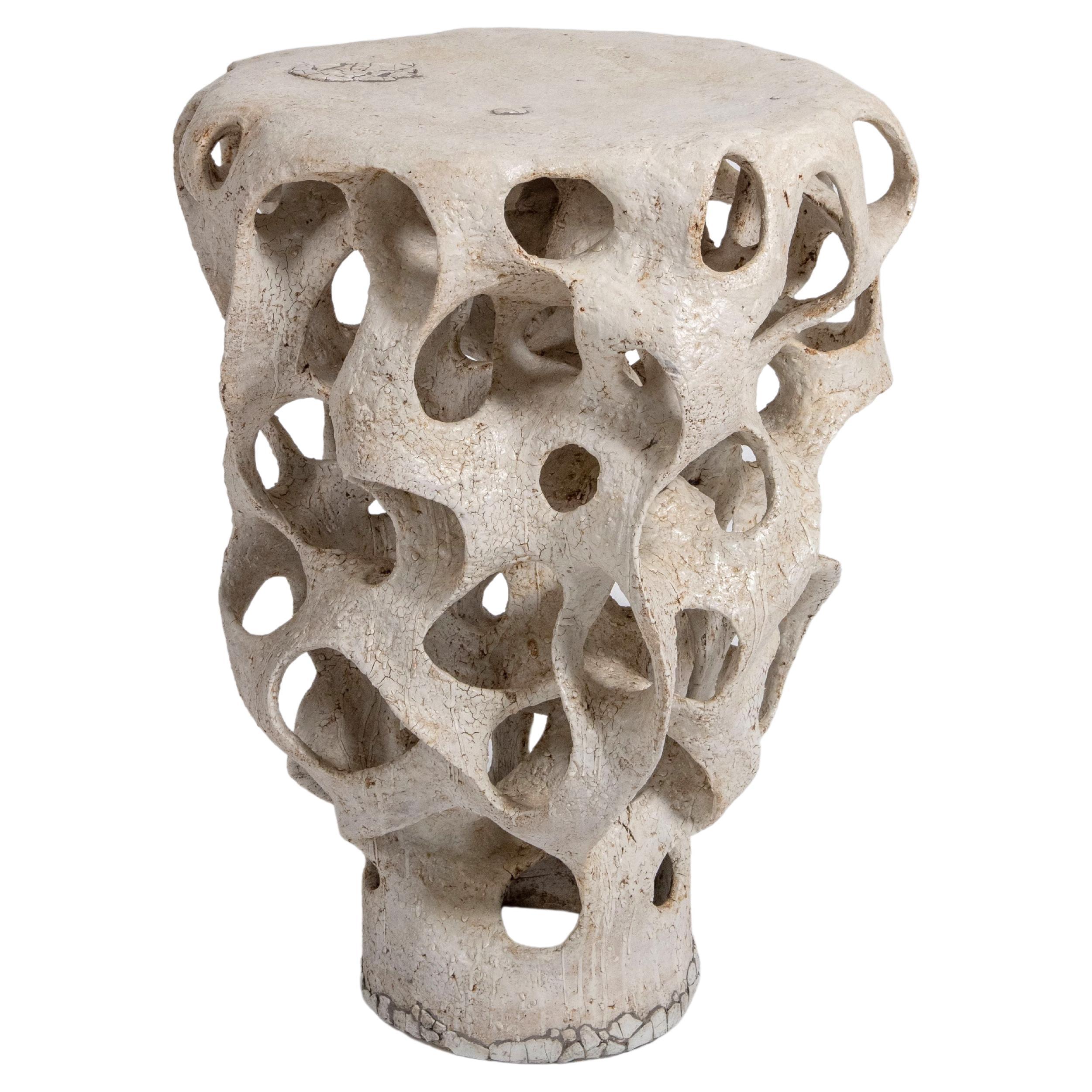 Contemporary Stoneware and Porcelain Pedestal Table by Agnès Debizet For Sale