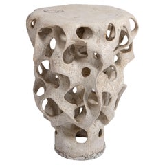 Contemporary Stoneware and Porcelain Pedestal Table by Agnès Debizet