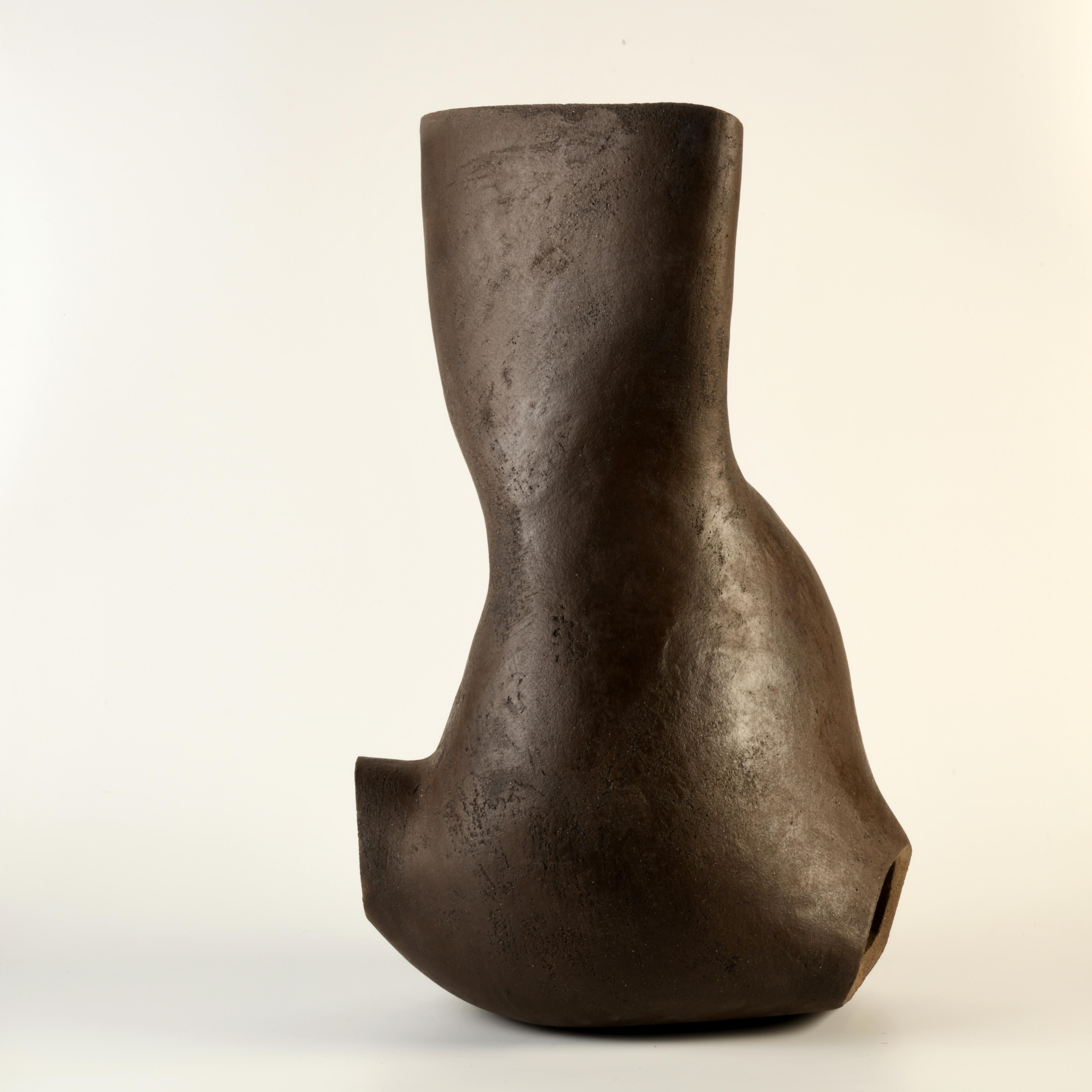 Fired Contemporary stoneware ceramic sculpture by a French artist For Sale