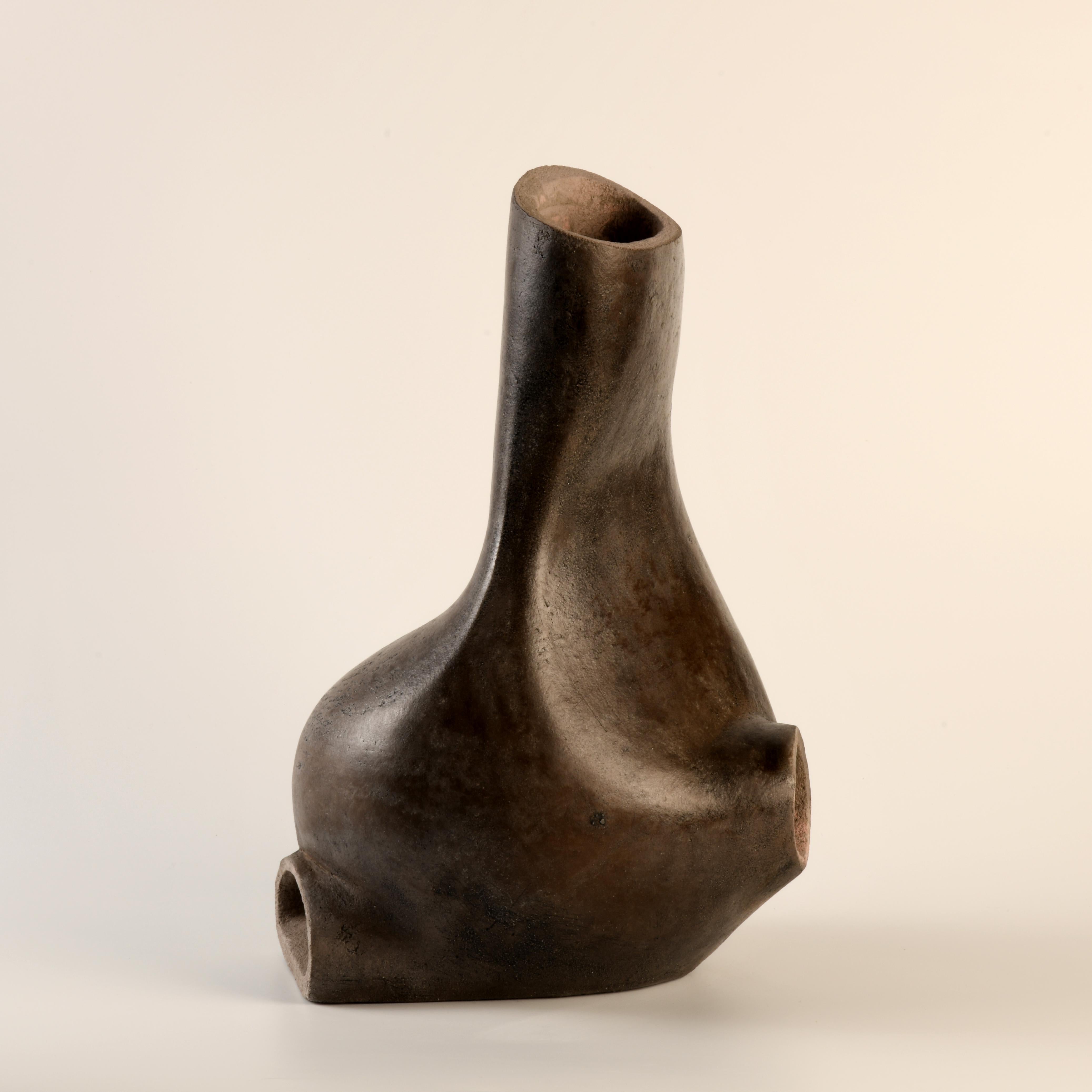 Fired Contemporary stoneware ceramic sculpture by a French artist For Sale