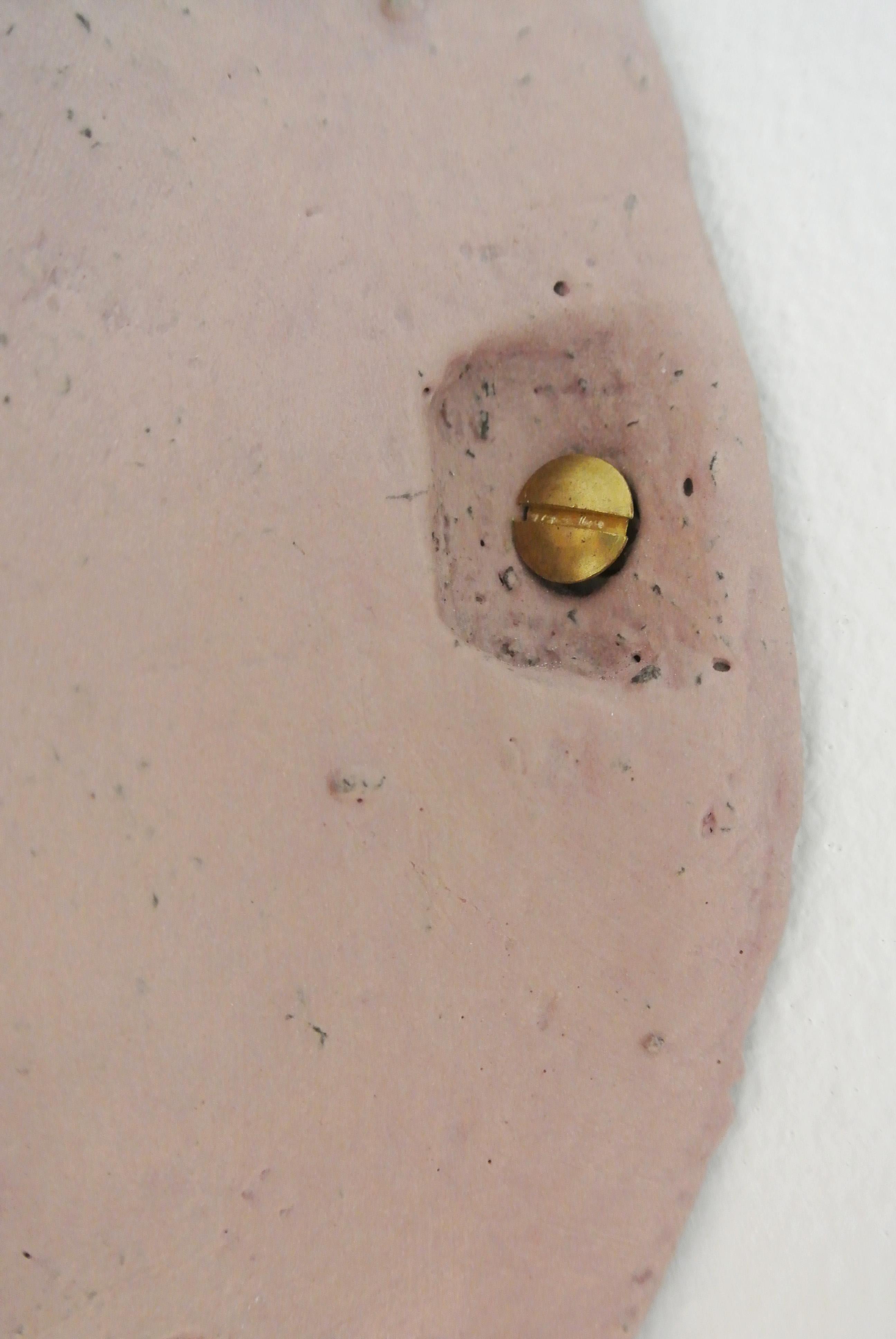 German Contemporary Stoneware Wall Sconce with Engobe by Danish Artist Christine Roland