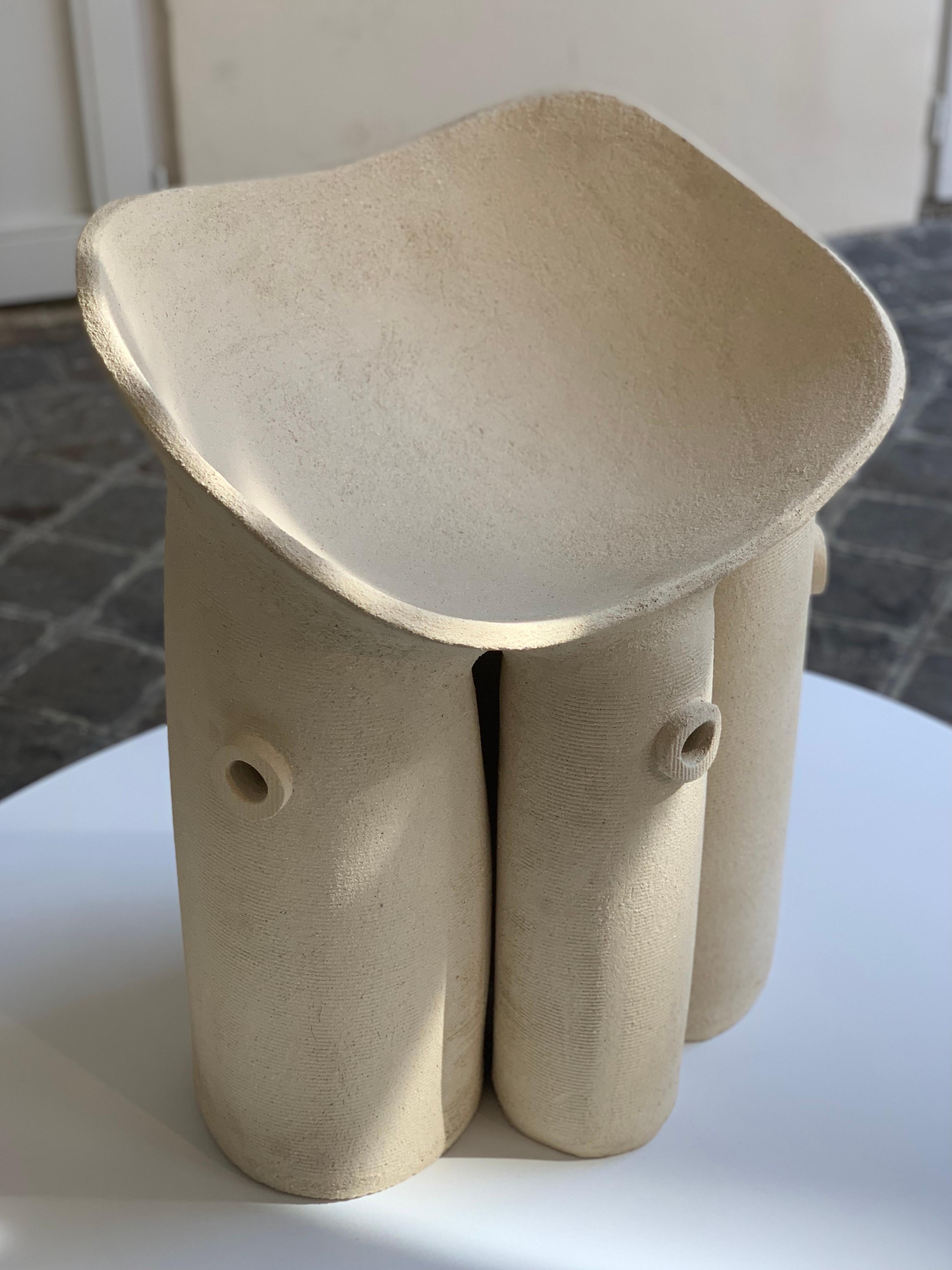 Chaise Wave en grès contemporaine d'O Olivia Cognet en vente 3