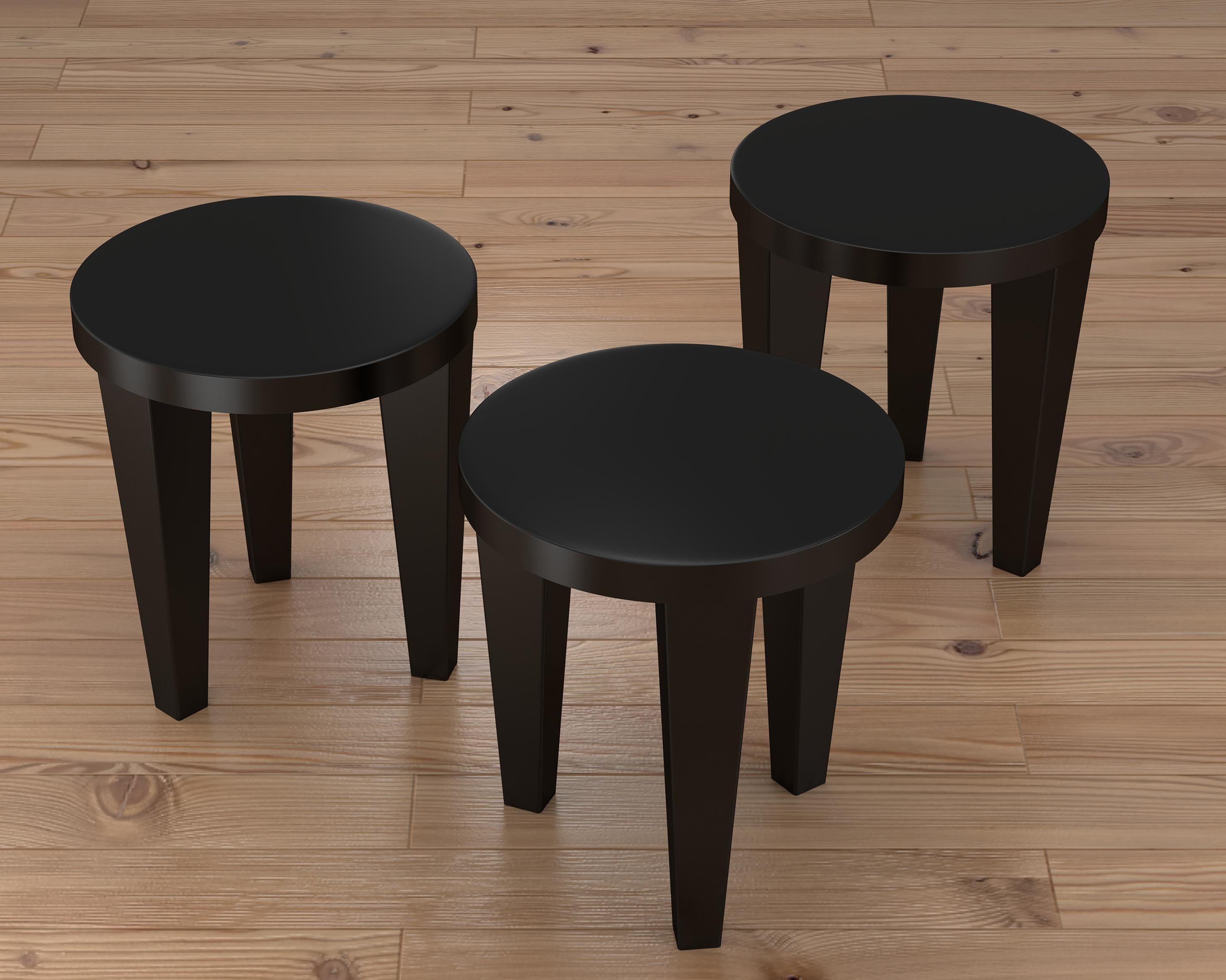 Bob is a contemporary stool suitable as a seat, a side table or a storage unit.

Its geometric structure comprises a round seat supported by three sculptural-section legs.

Bob is entirely made of wood and handcrafted in Italy.

Bob is available in