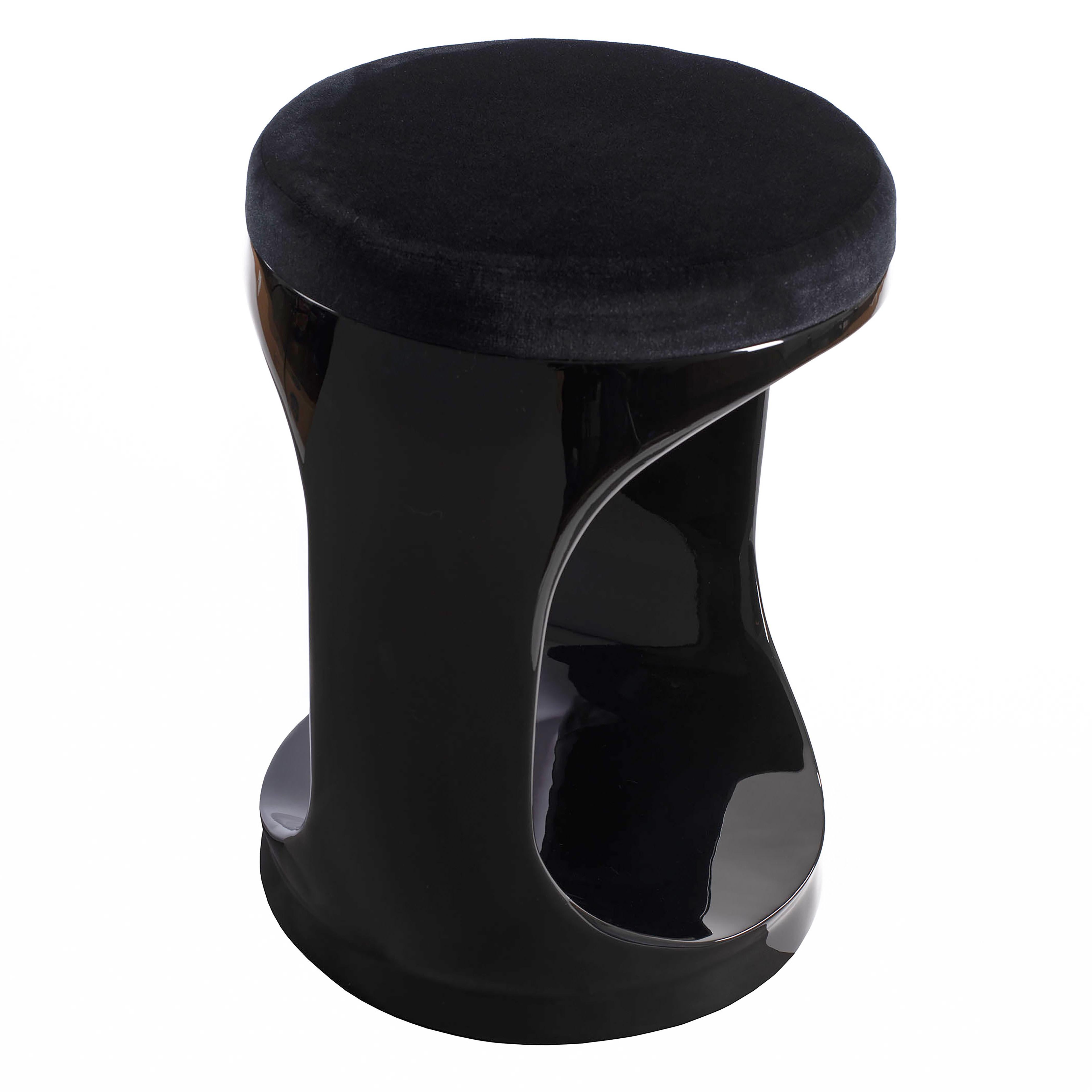 Italiano Sgabello contemporaneo made in Italy Signet Ring Nero, Seduta Pouf in vendita