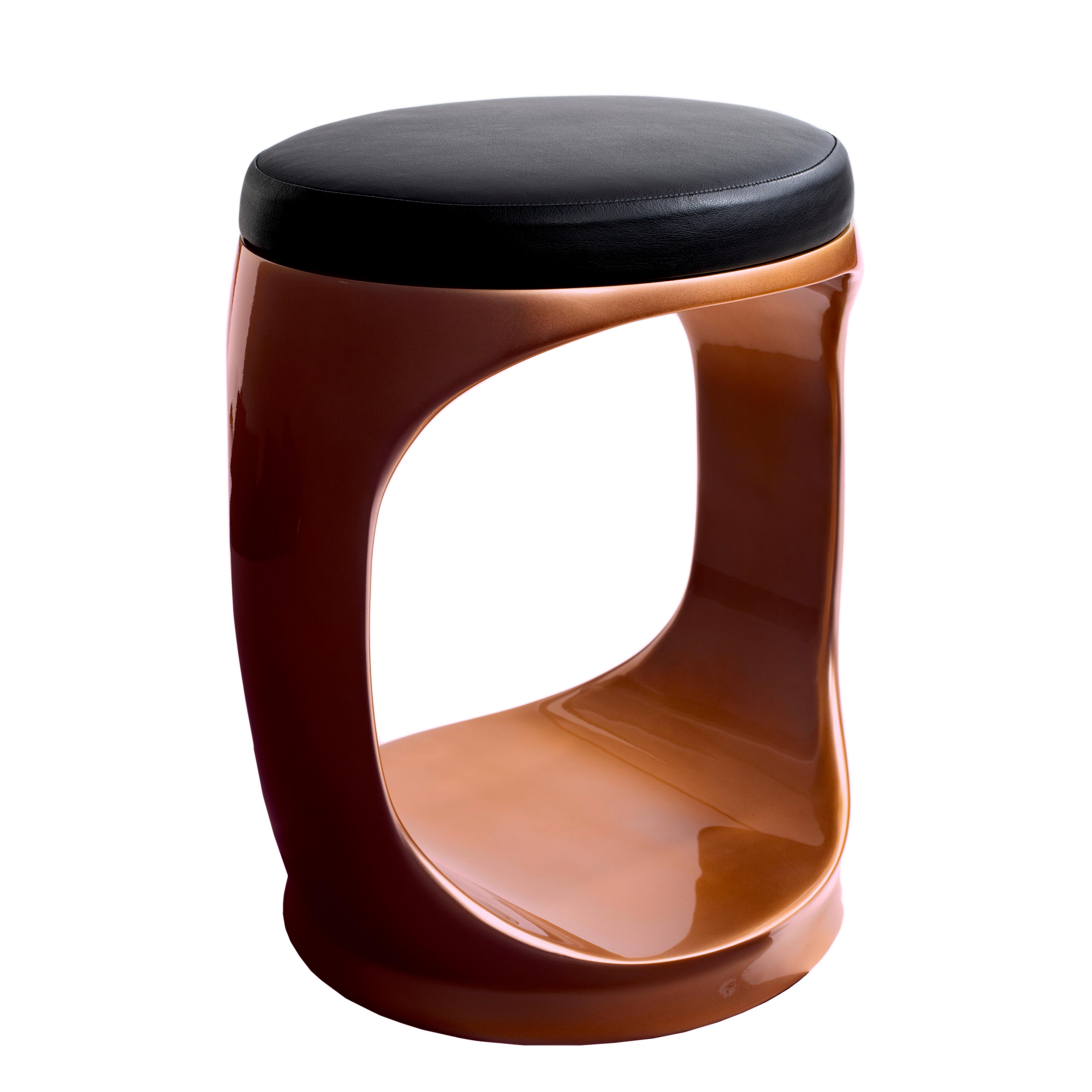 Organique Tabouret Contemporary made in Italy Signet Ring Copper, Pouf Seat en vente