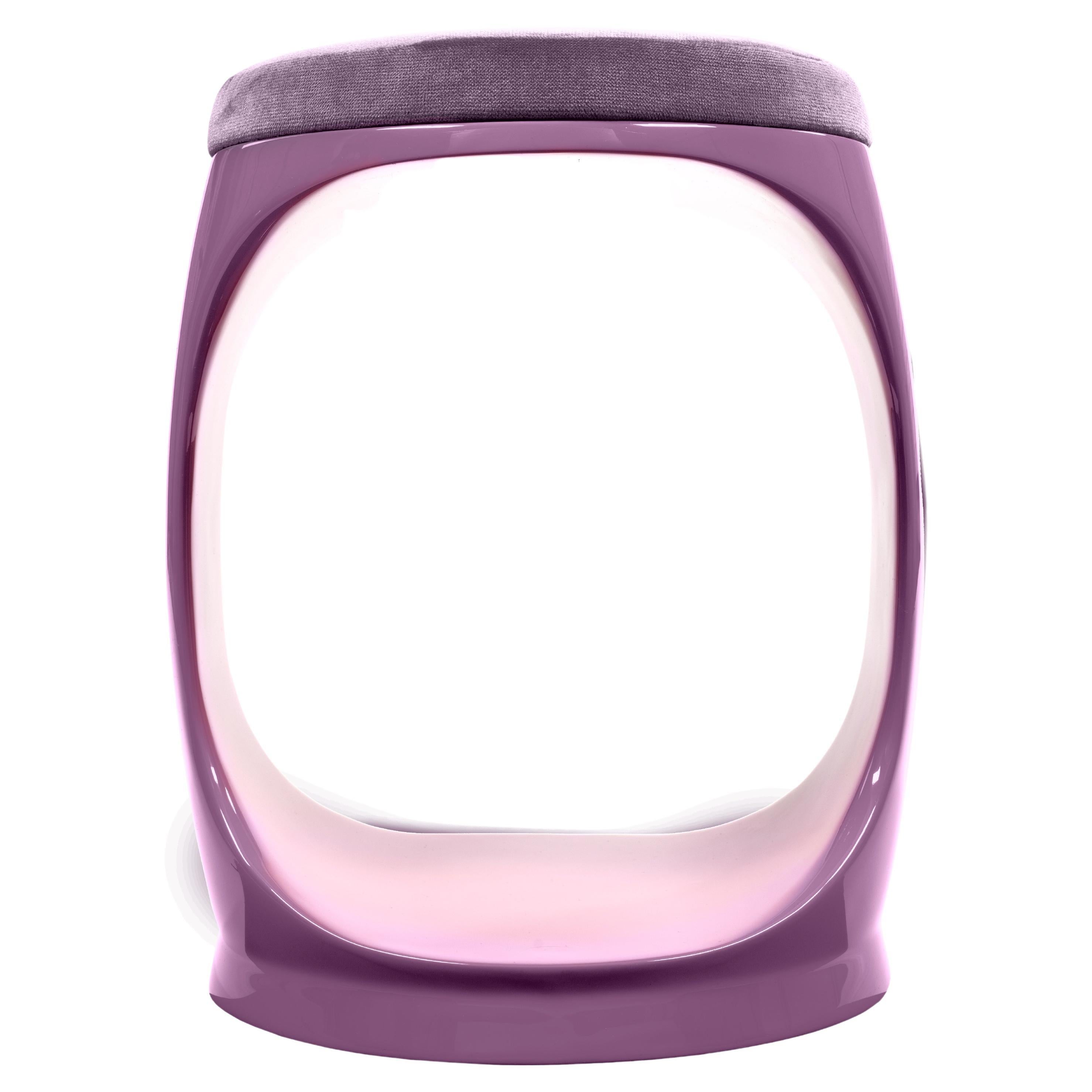 Contemporary Stool by Cyril Rumpler Signet Ring, Pouf Seats Lilac For Sale