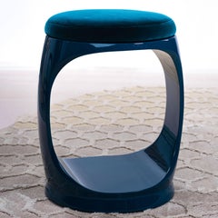 Teal Green Contemporary Stool by Cyril Rumpler Signet Ring, Pouf Seats