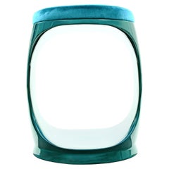 Contemporary Stool by Cyril Rumpler Signet Ring, Pouf Seats Turquoise