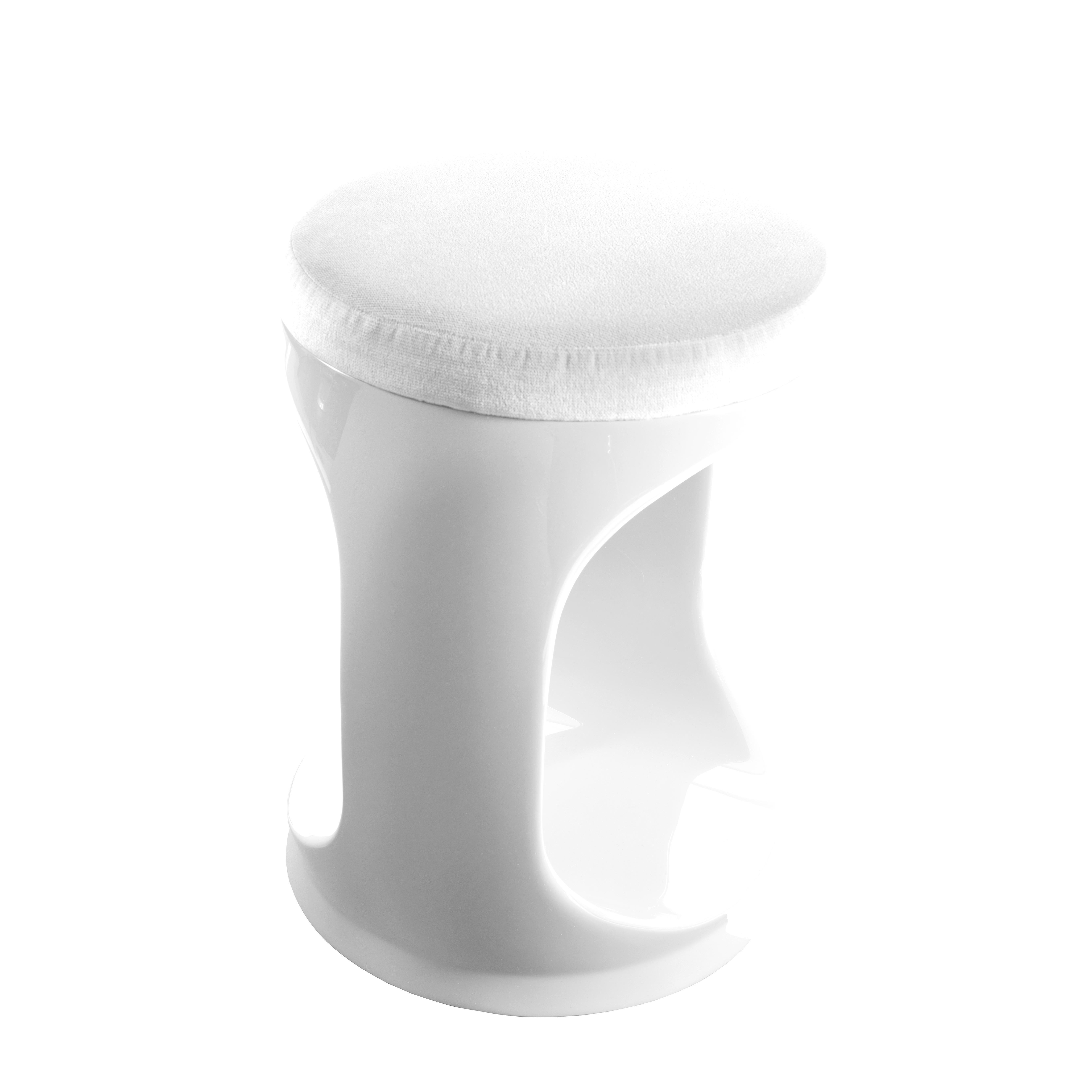Organic Modern Contemporary Stool by Cyril Rumpler Signet Ring, Pouf Seats White For Sale