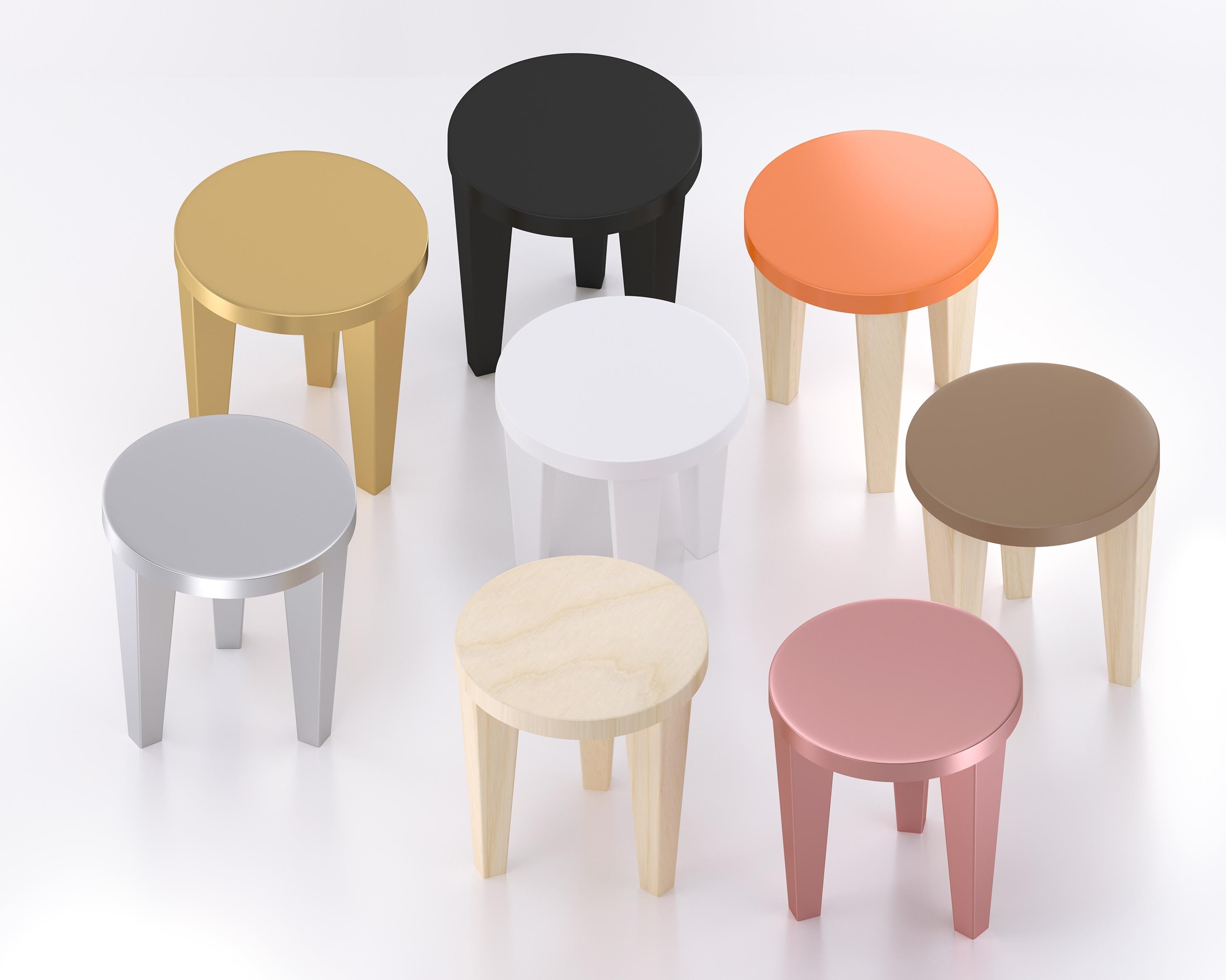 Modern Contemporary Stool Gold Bob by Chapel Petrassi For Sale