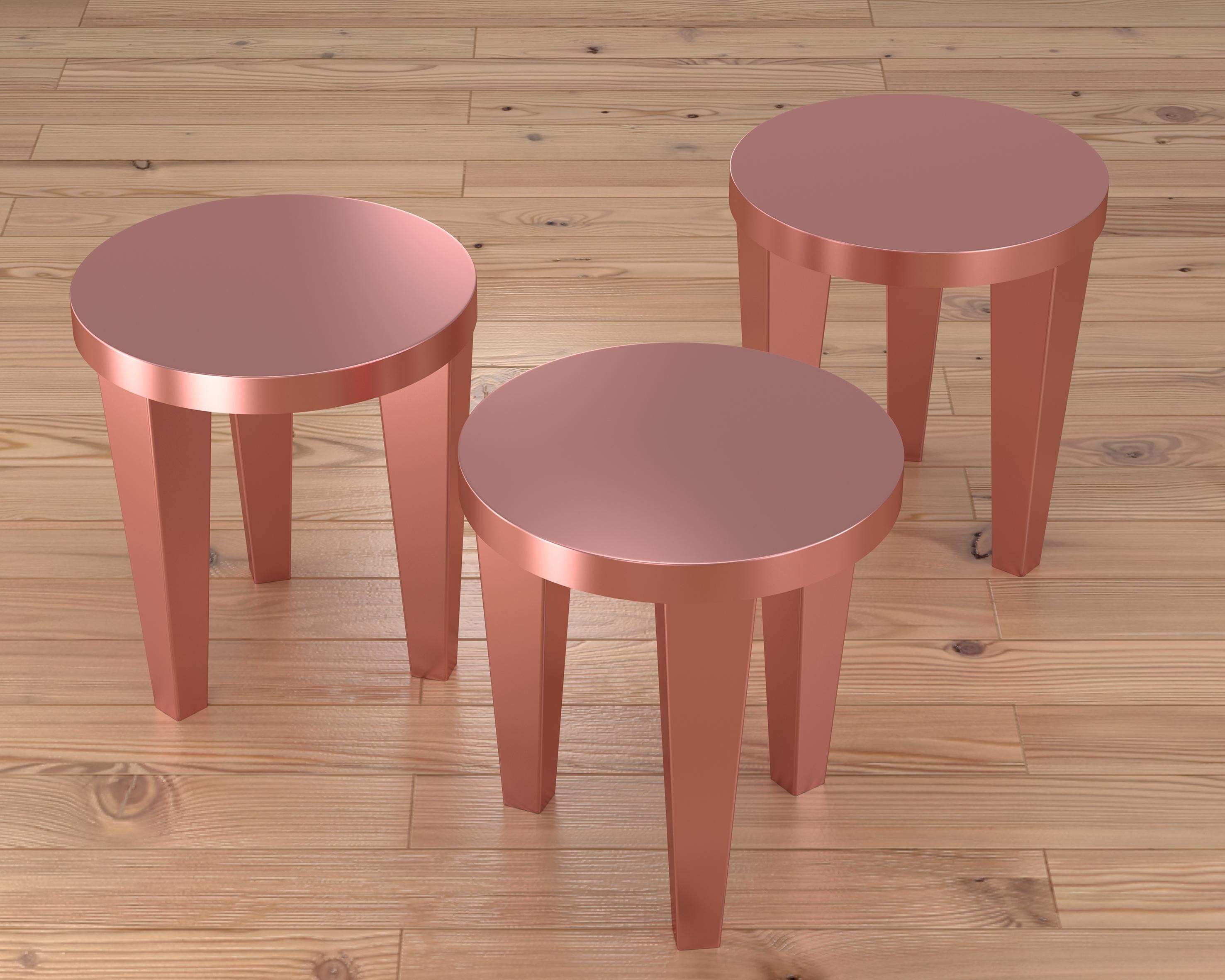 Italian Contemporary Stool Gold Bob by Chapel Petrassi For Sale