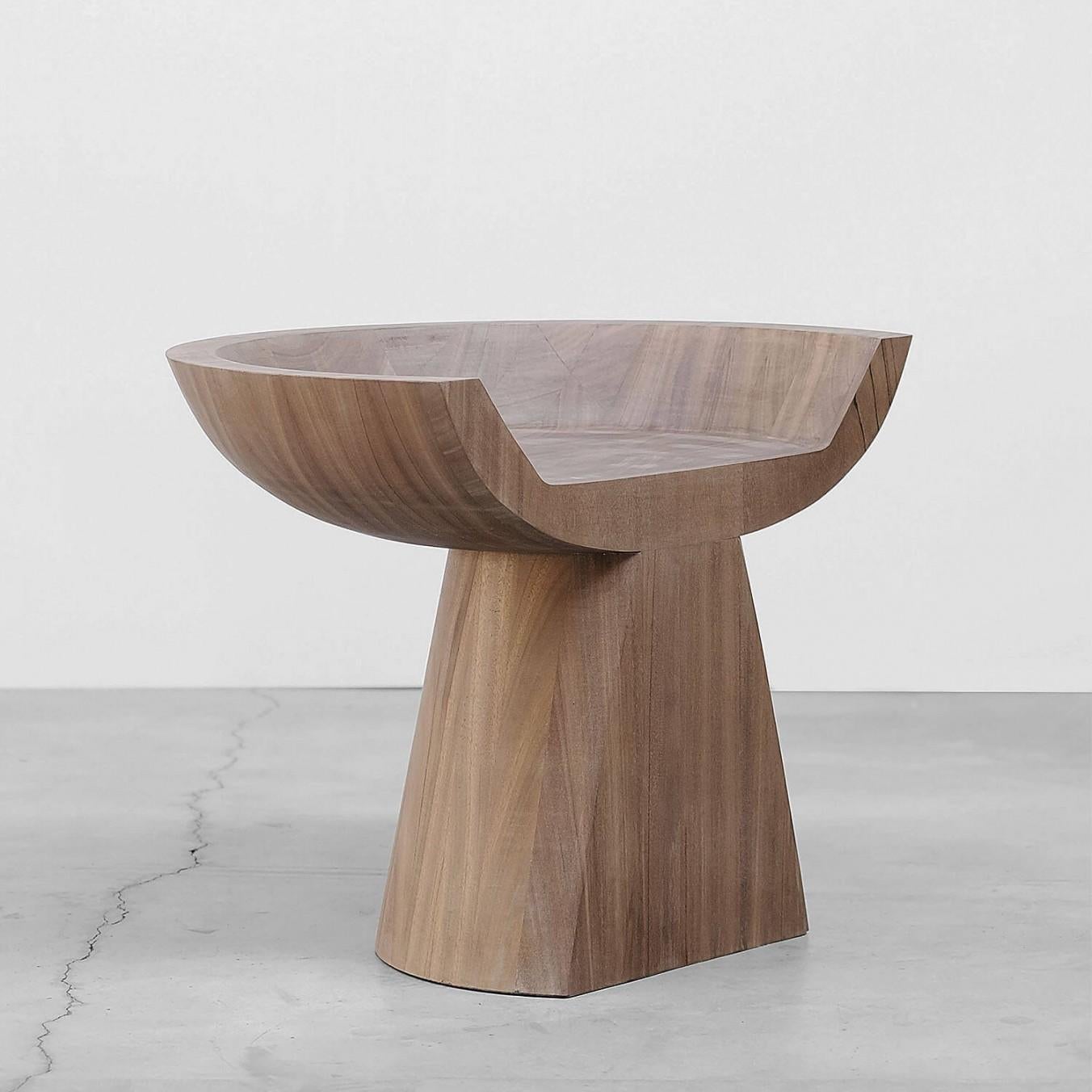 Contemporary Stool in African Walnut, Throne by Arno Declercq In New Condition For Sale In Warsaw, PL