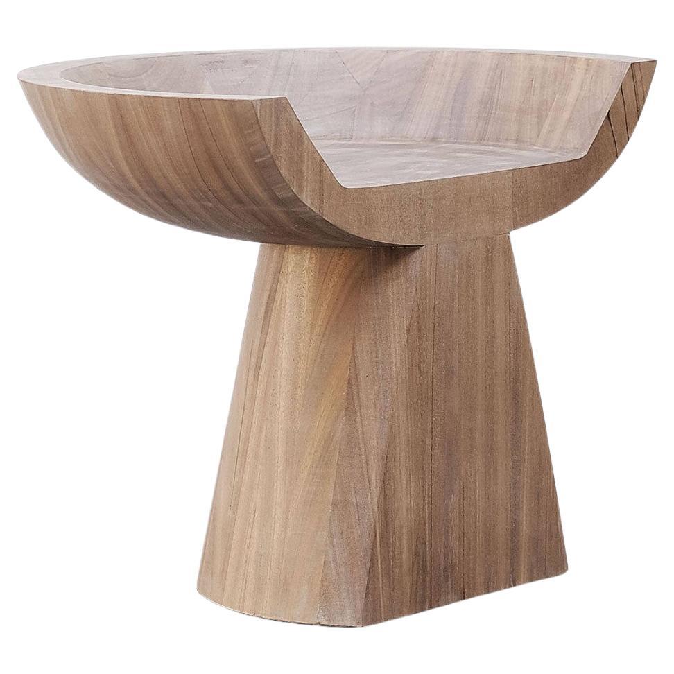 Contemporary Stool in African Walnut, Throne by Arno Declercq
