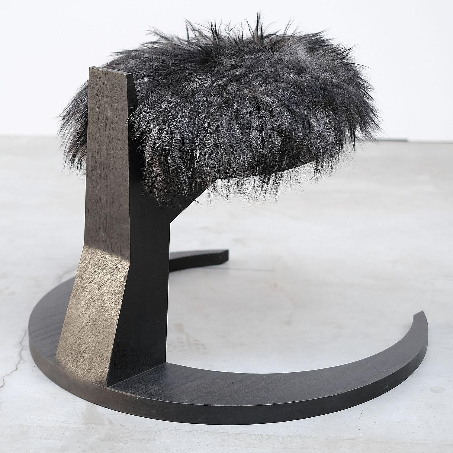 Contemporary stool In iroko wood and sheep wool- Hevioso by Arno Declercq

Material: Burned and waxed Iroko wood finished with a sheep wool fixed seat.
Other finishes and colors possible.

Dimensions: 80 cm wide x 71 cm long x 60 cm