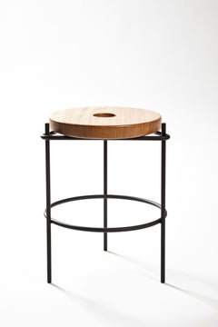 Minimalist Stool in Solid Wood "Thais" by Samuel Lamas