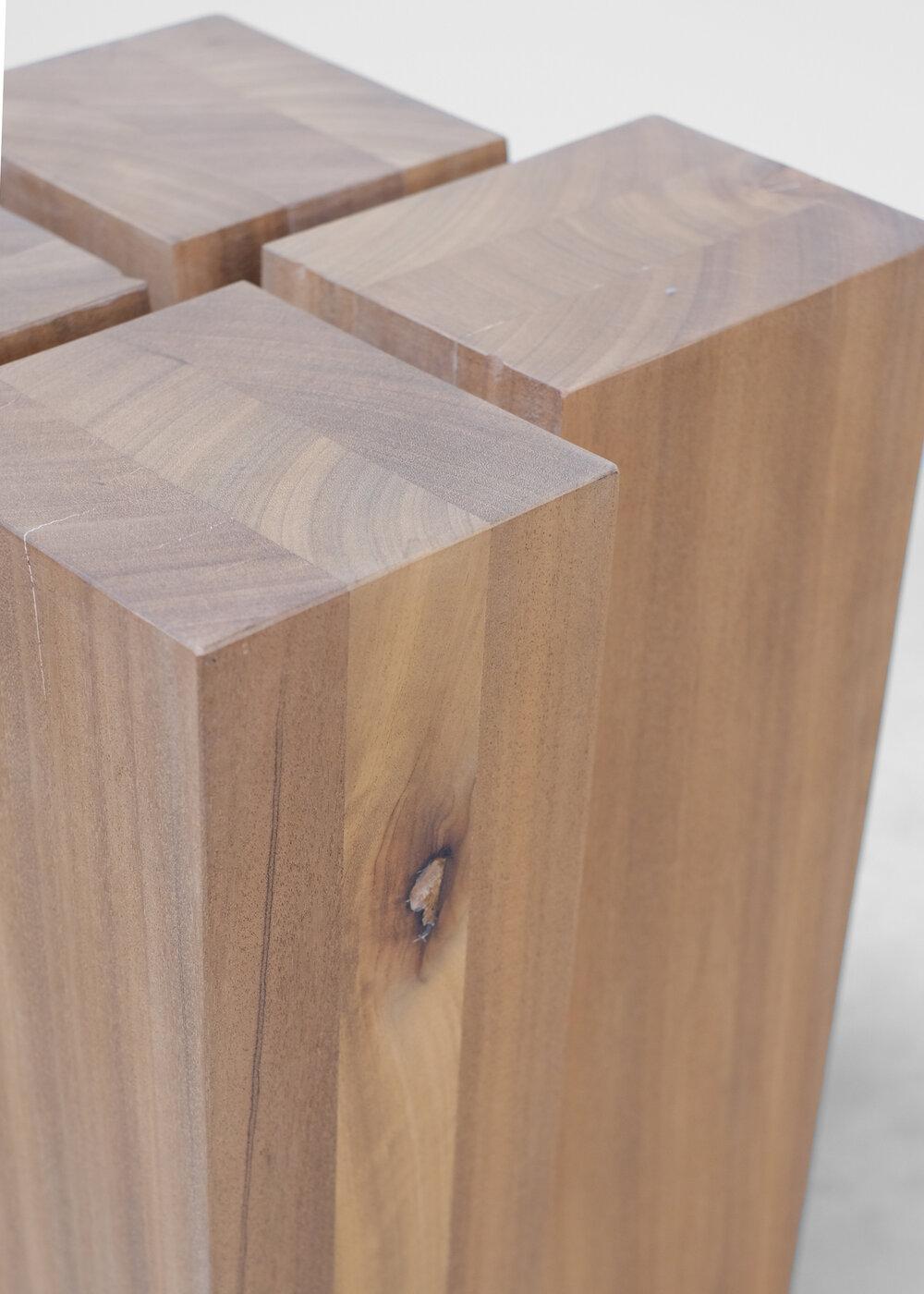 Modern Contemporary Stool in Walnut, Four Legs Naturel by Arno Declercq For Sale