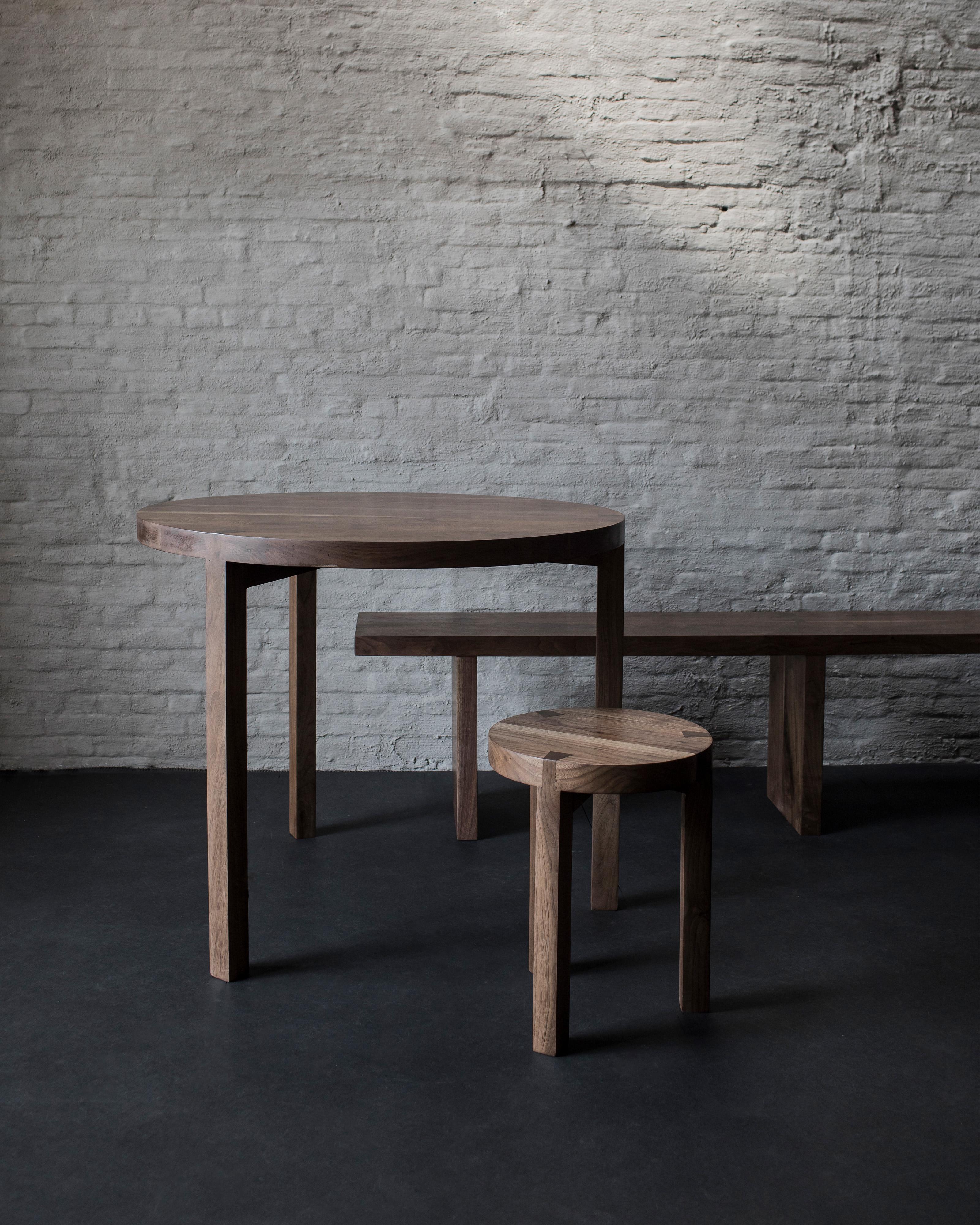 Organic Modern Contemporary Stool in Walnut 'Solid' by Atelier 365 x Valerie Objects For Sale
