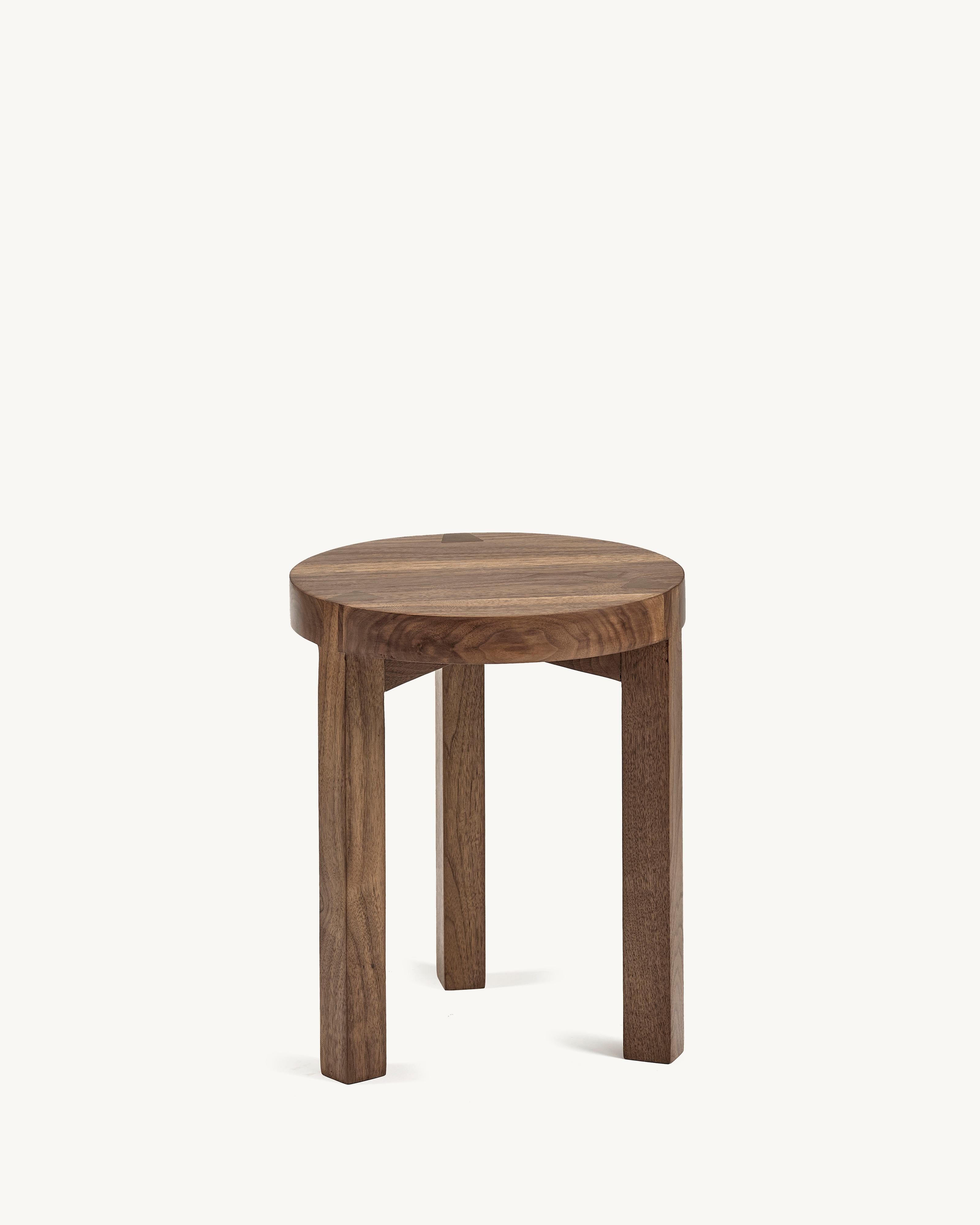 Contemporary Stool in Walnut 'Solid' by Atelier 365 x Valerie Objects In New Condition For Sale In Paris, FR