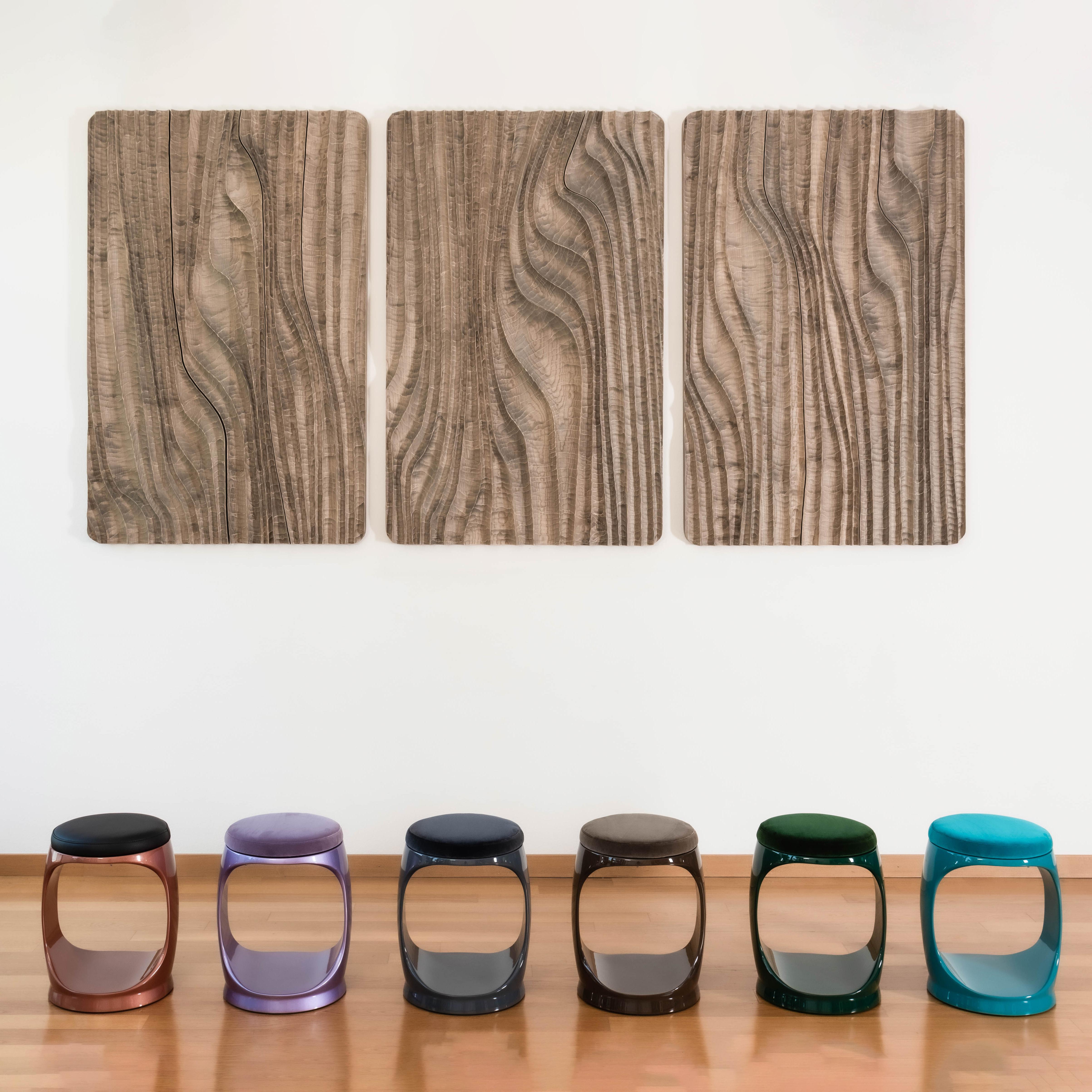 Sgabello contemporaneo made in Italy Signet Ring Forest Green, Pouf Sedute in vendita 6