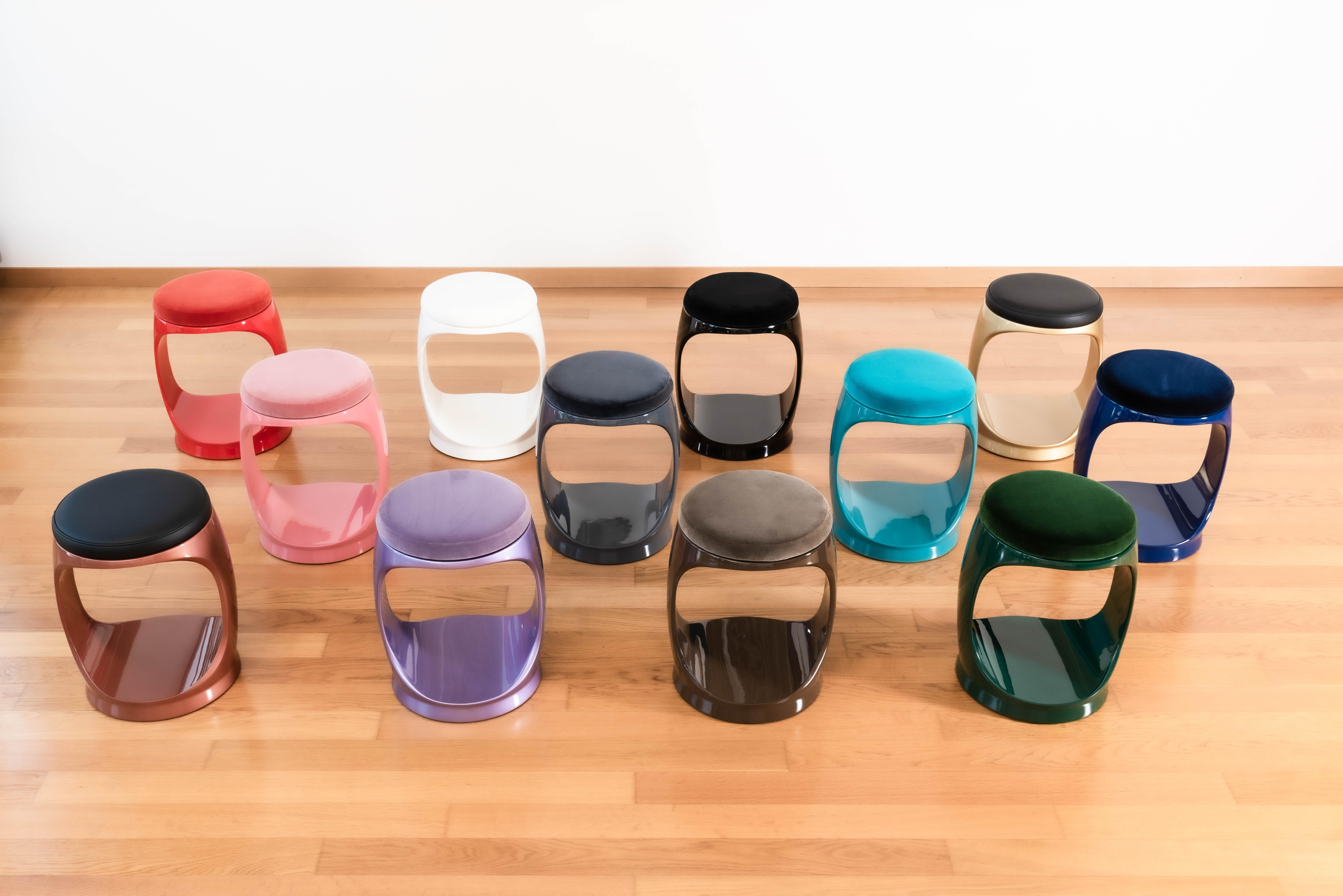 Sgabello contemporaneo made in Italy Signet Ring Forest Green, Pouf Sedute in vendita 7