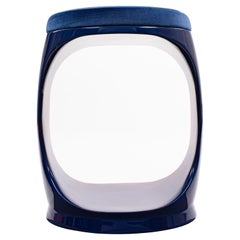 Taburete contemporáneo made in Italy Signet Ring Azul Marino, Puf Asientos