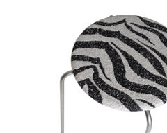 Contemporary Stool 'Petit Rond' Troels Grum-Schwensen X FRAMA, Steel and Zebra