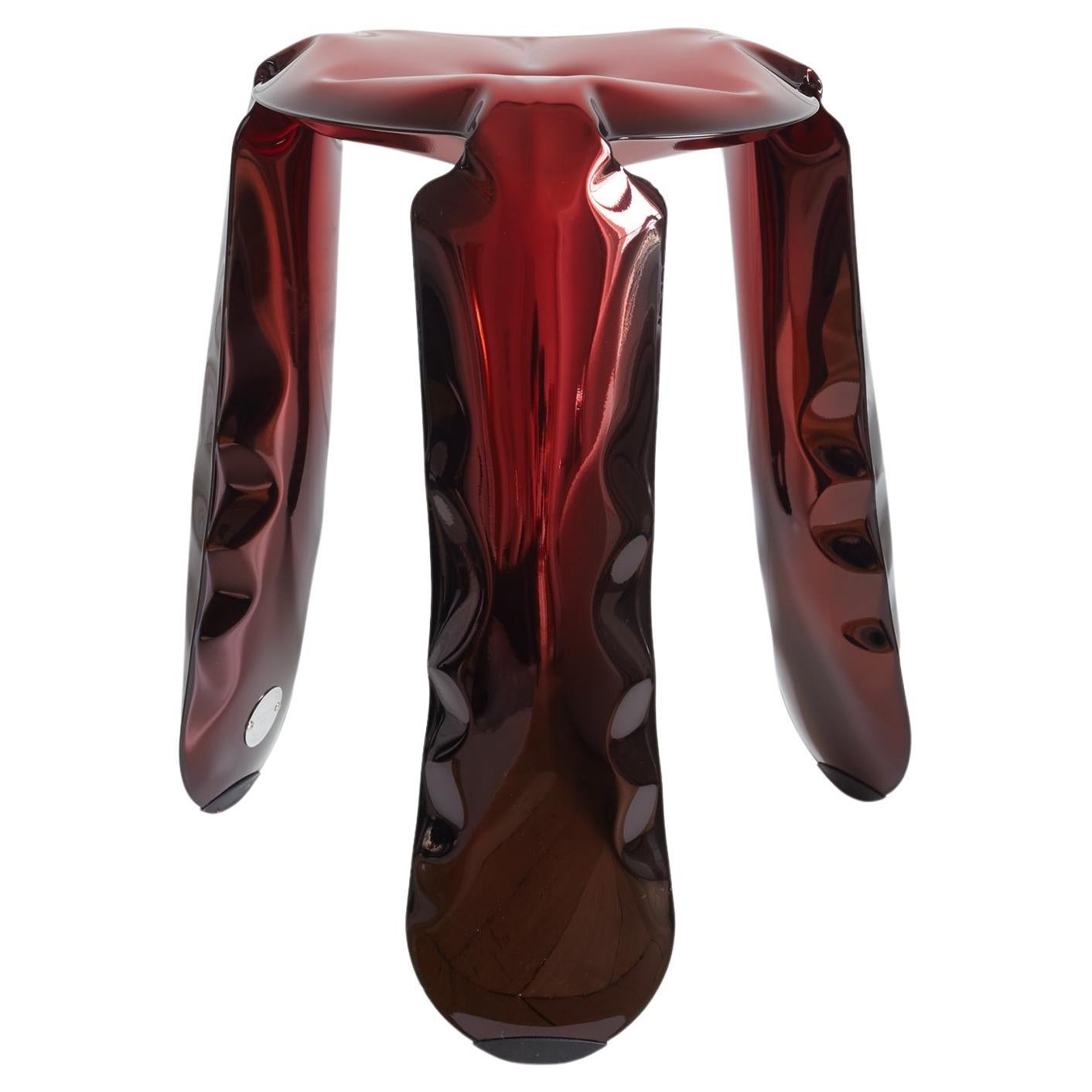 Tabouret contemporain lopp  de Zieta, rouge rubis en vente