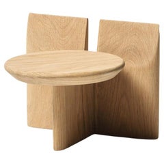 Contemporary Stool 'Tabi' by Obstacles, Solid Oak, Oil, H.20