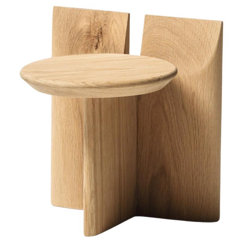 Contemporary Stool 'Tabi' by Obstacles, Solid Oak, Oil, H.30
