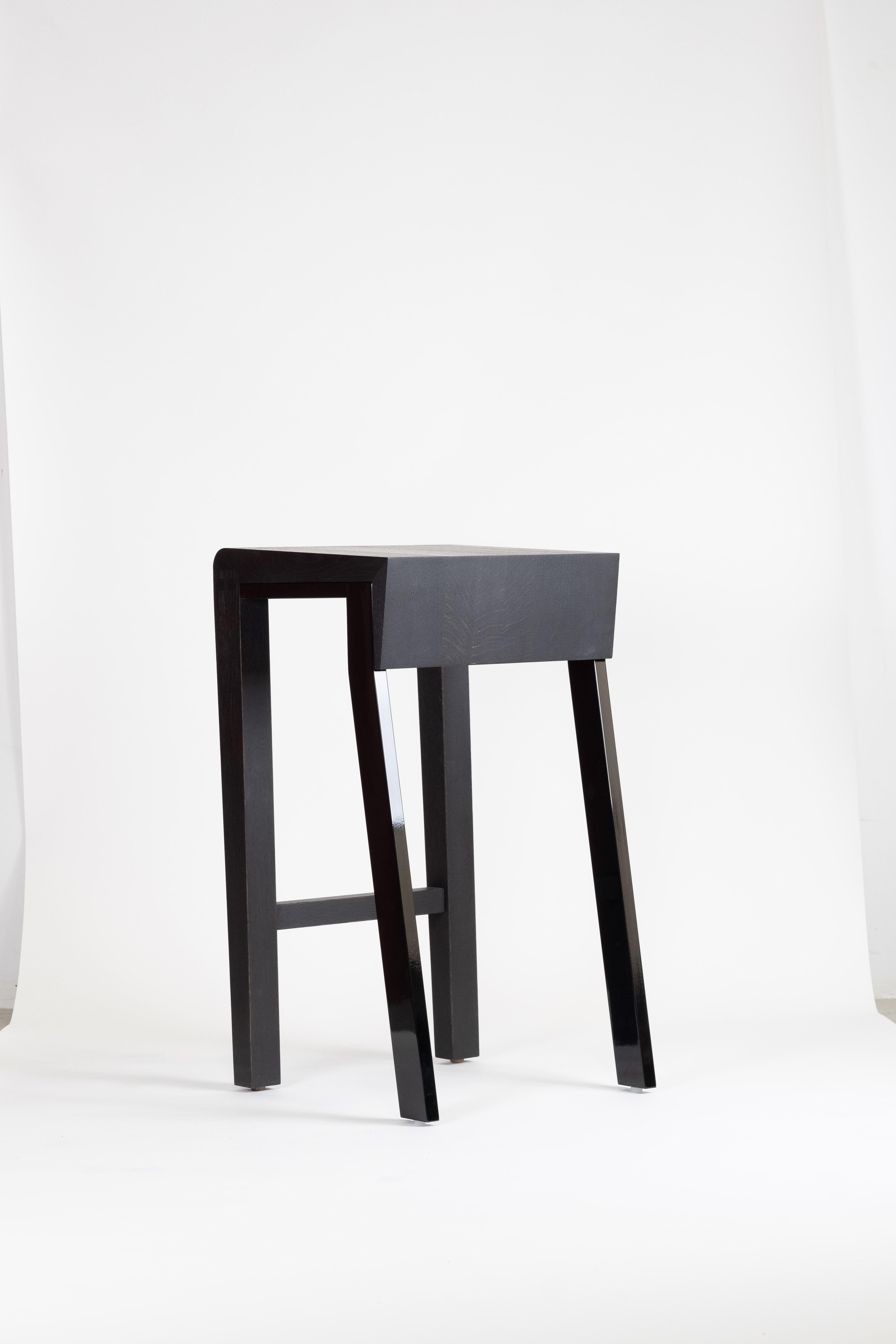 Canadian Contemporary Counter-Height Stool, Walnut or Oak by Stacklab