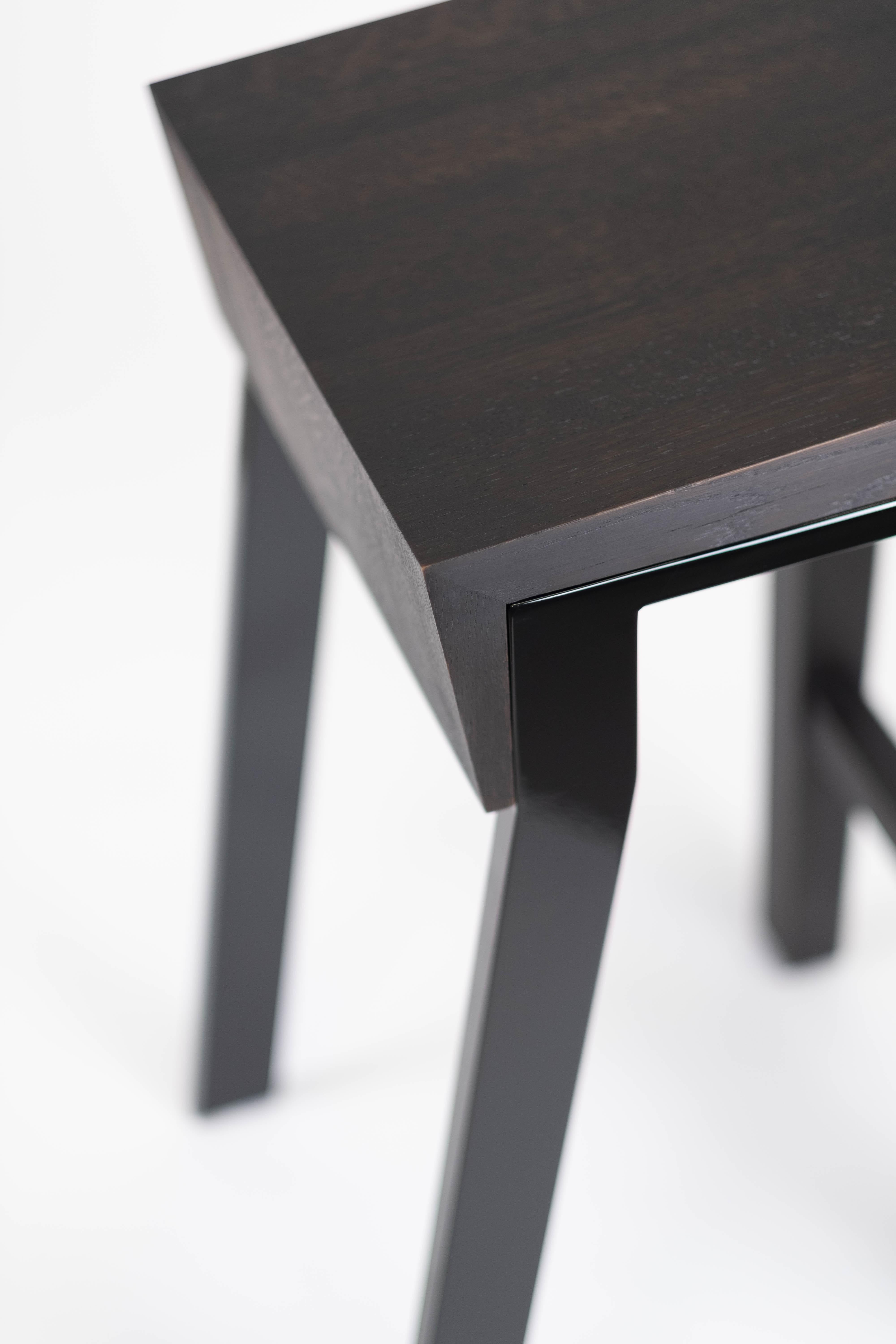 Modern Contemporary Counter-Height Stool, Walnut or Oak by Stacklab